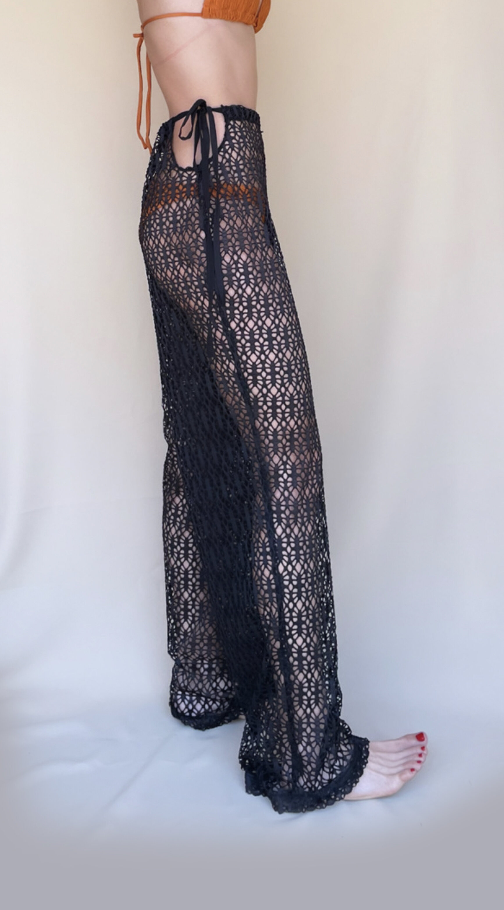 PANTALÓN ENCAJE NEGRO — CAROLINA AGUIRRE