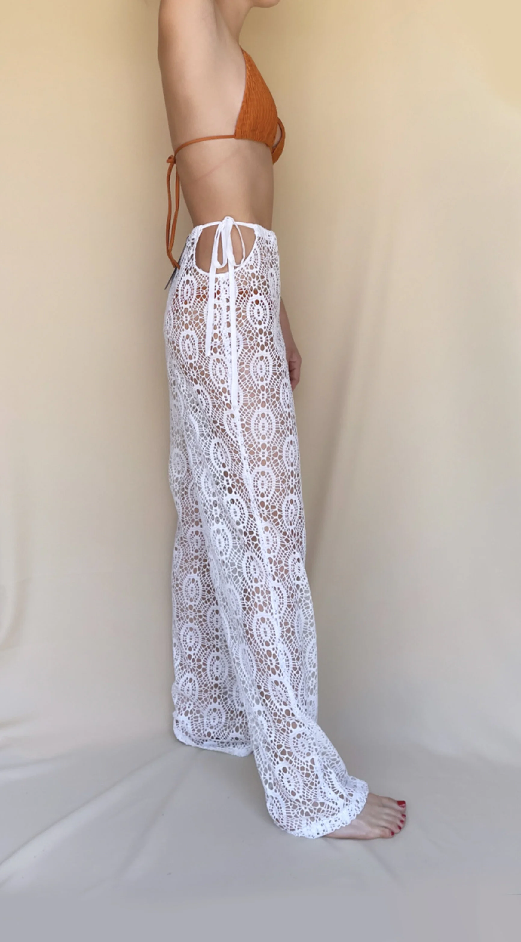 PANTALÓN ENCAJE BLANCO — CAROLINA AGUIRRE
