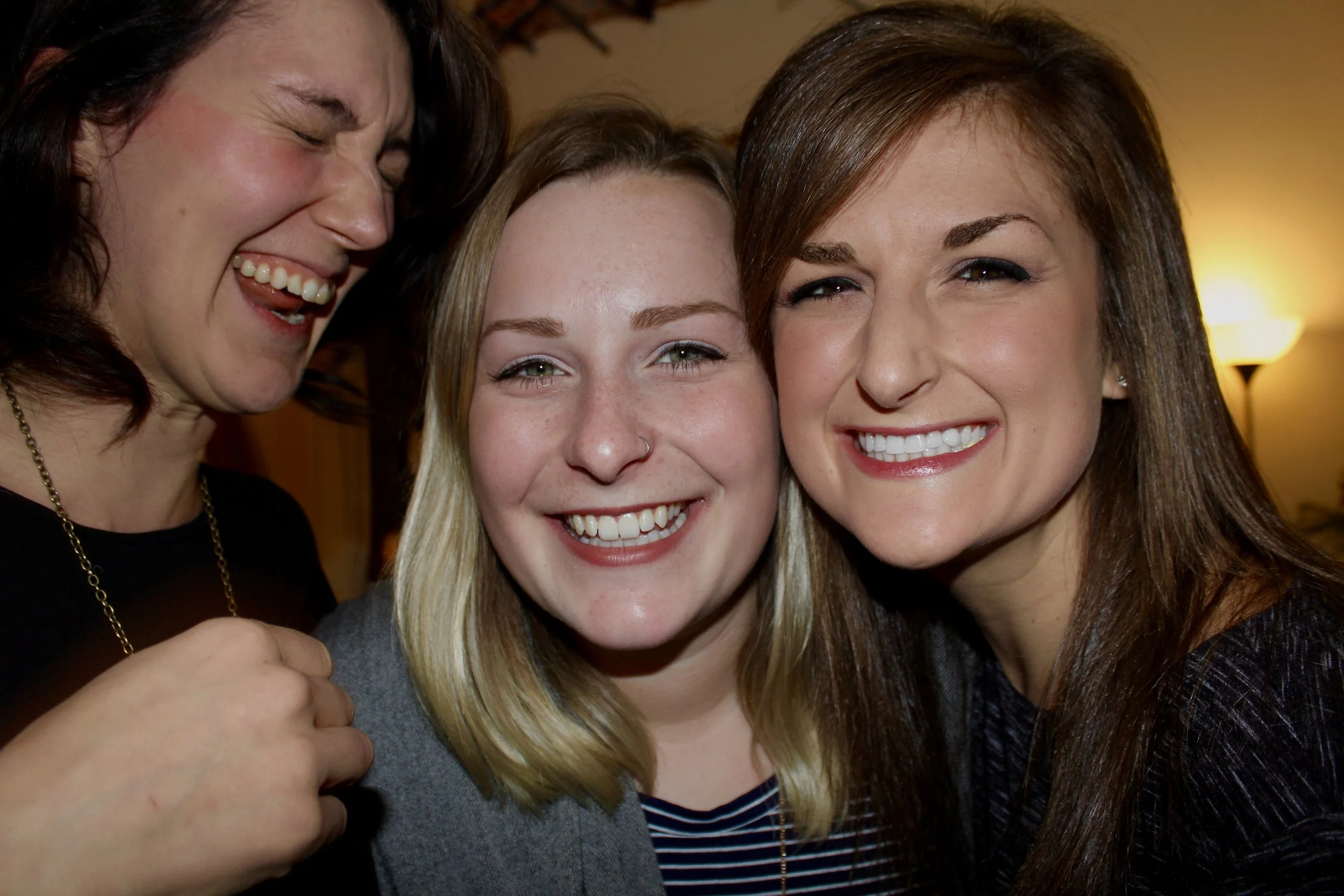 Smiles with some of my favorite girls, Melissa Cayford and Katie Kramer. Thanksgiving 2017.
