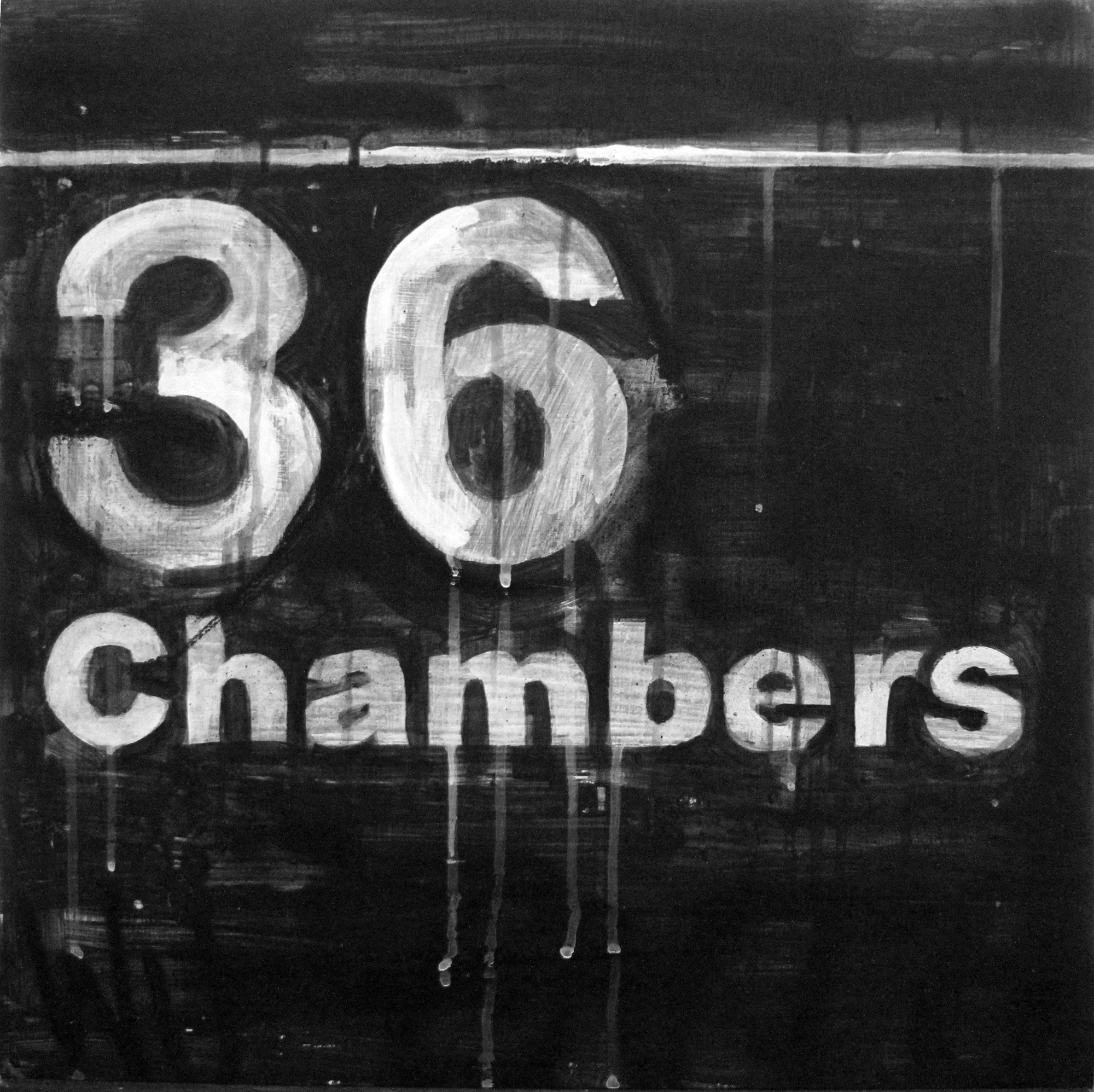 Raul Barquet 36 Chambers, 2017 Acrylic and enamel on wood panel 20" x 20"