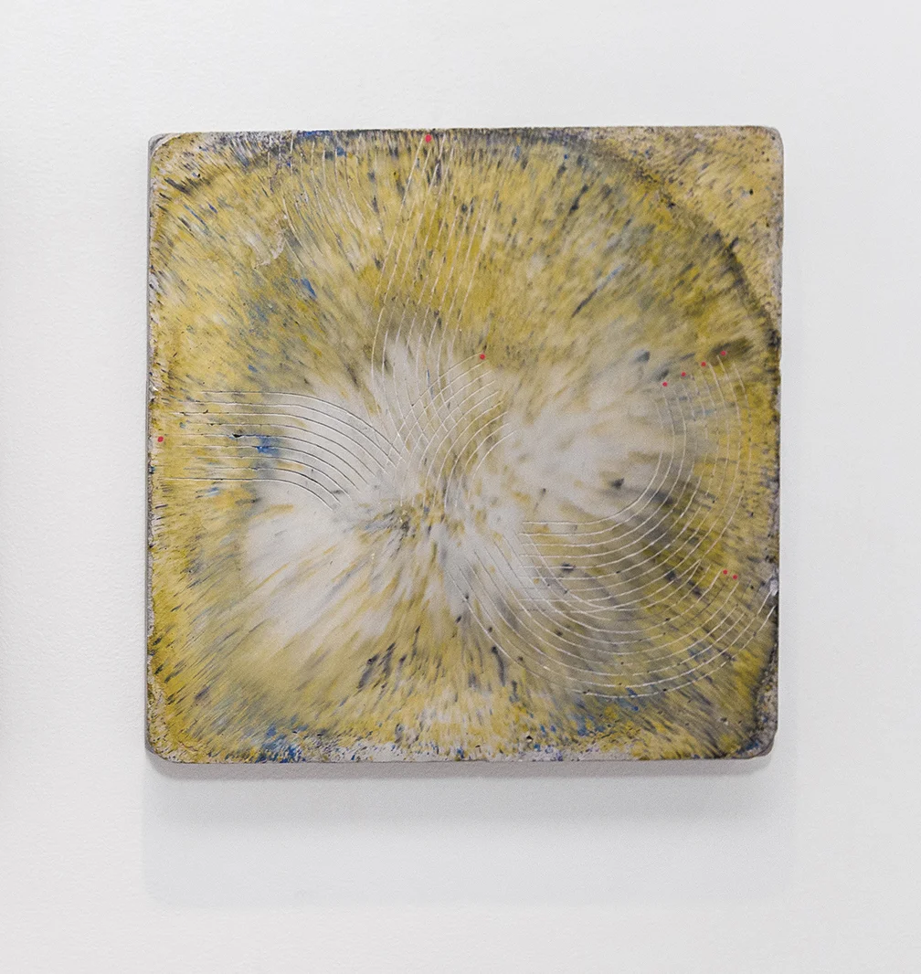 Emily Weiskopf Butterfly Effect, 2016 Plaster, Concrete, Oxides, Enamel 12" x 12" x 1.5"