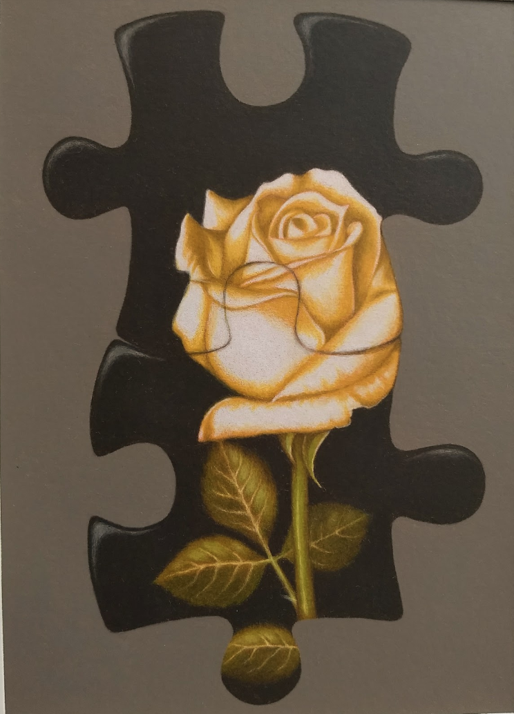 Yasko Yoshida Flower #1 Prisma color pencil on canson paper, 4.75 x 6.75”
