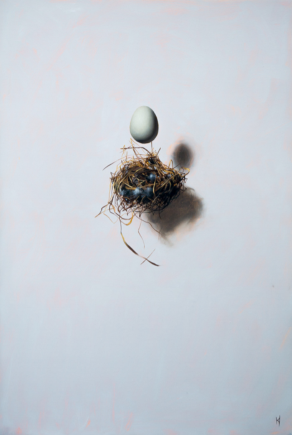 Kieran Ingram THE MUNDANE EGG Oil on canvas, 20 x 30”