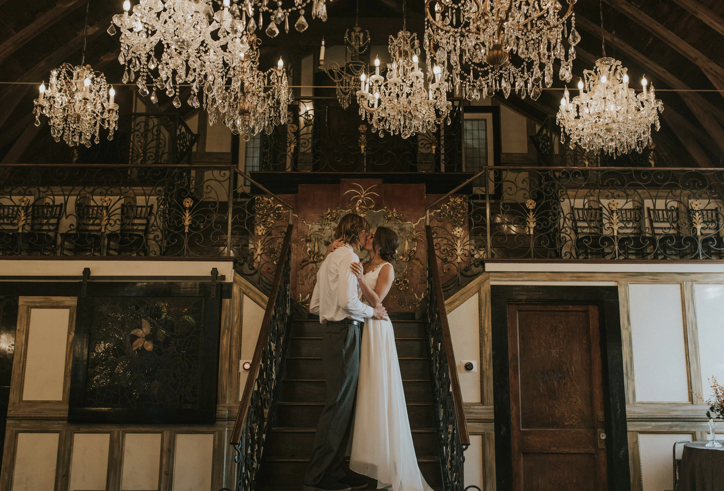  First kiss at the Dove House at Lionsgate Event Center 