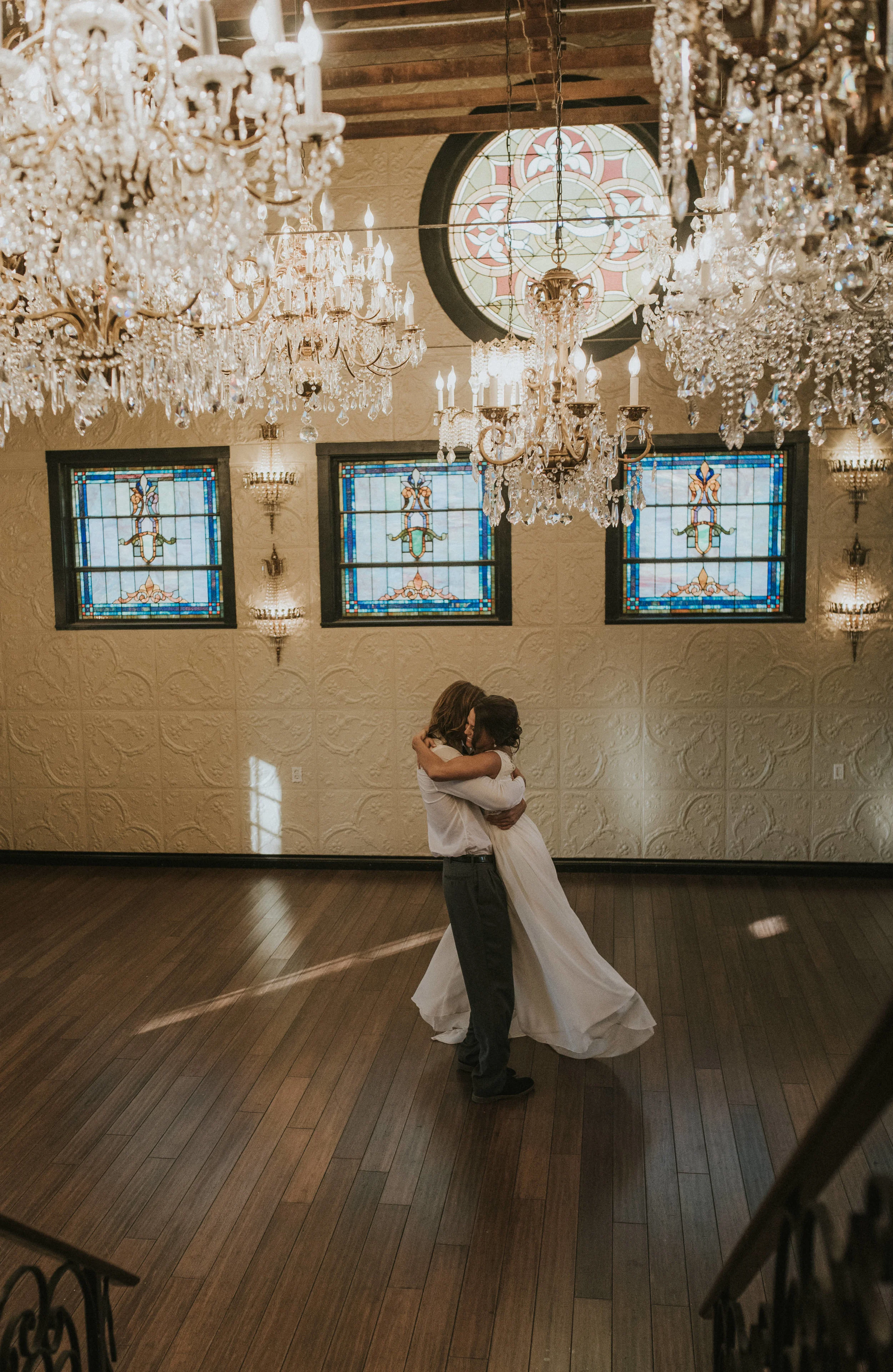  First dance at the Chandelier Barn. Lionsgate Event Center wedding ceremony. 