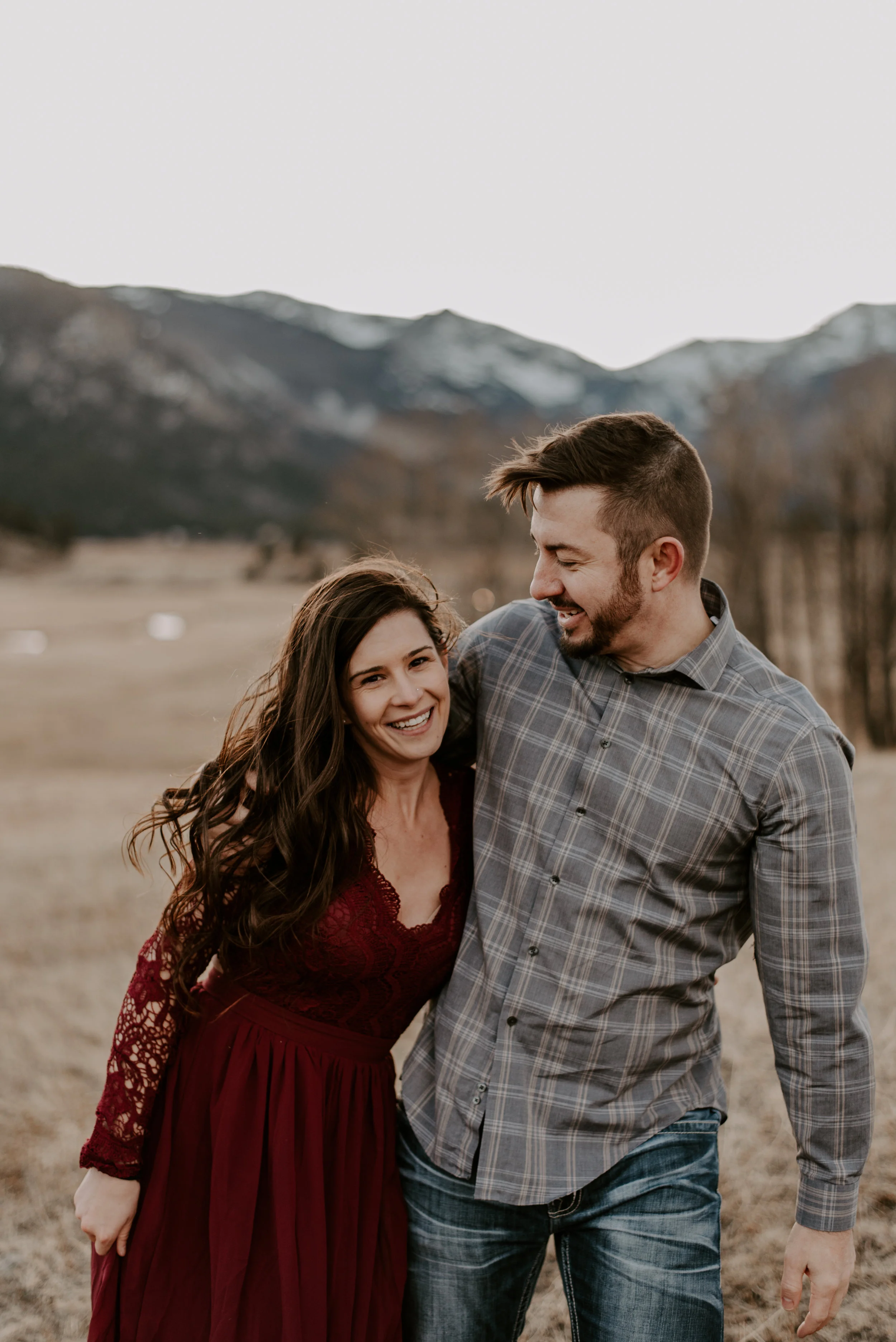  Estes Park mountain engagement session at Moraine Park. 