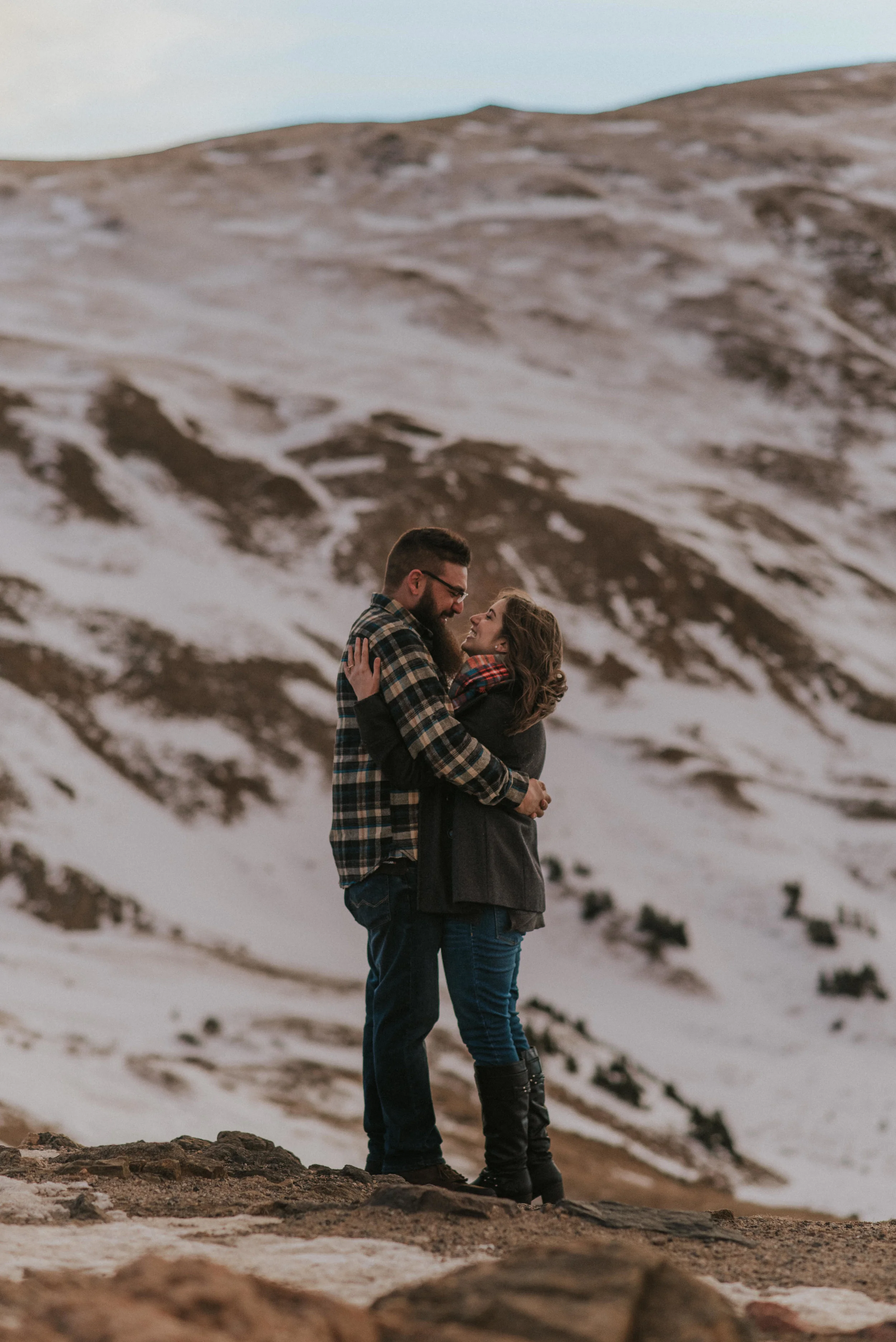  Loveland Pass in Colorado engagement session at sunrise. 