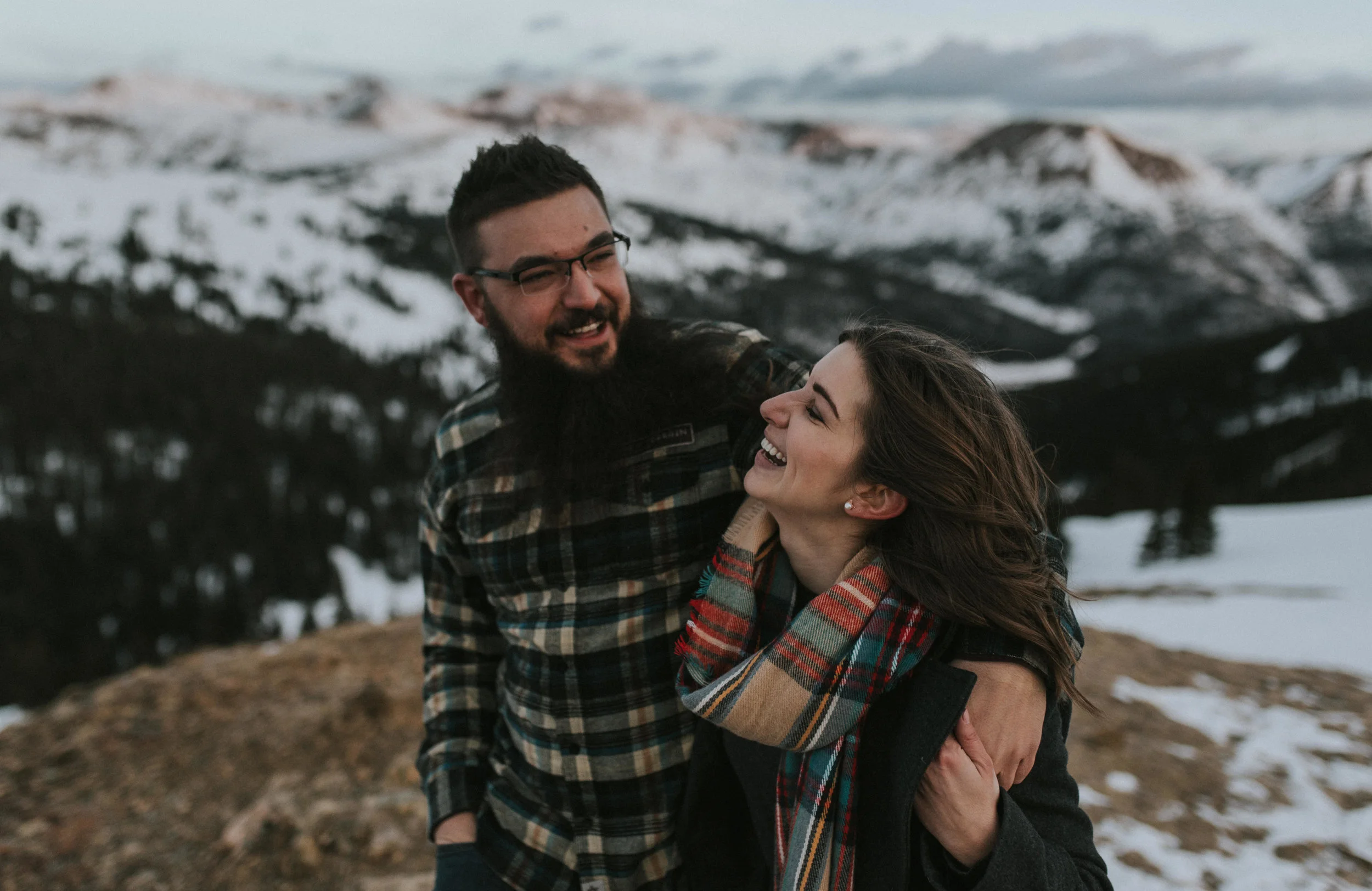  Winter engagement session at Loveland Pass in Colorado. Denver wedding photographer. 