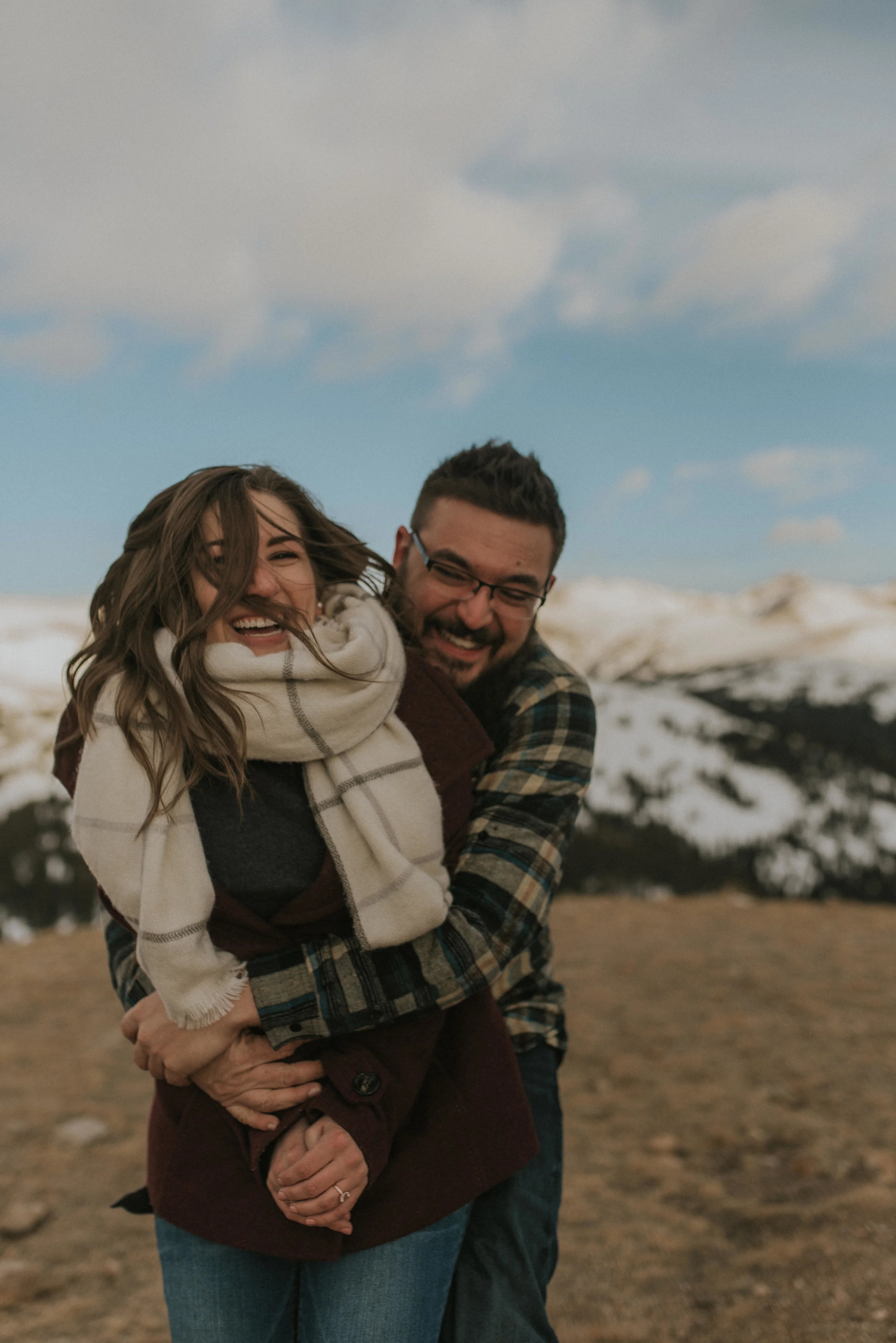  Mountaintop engagement session on the top of Loveland Pass. 