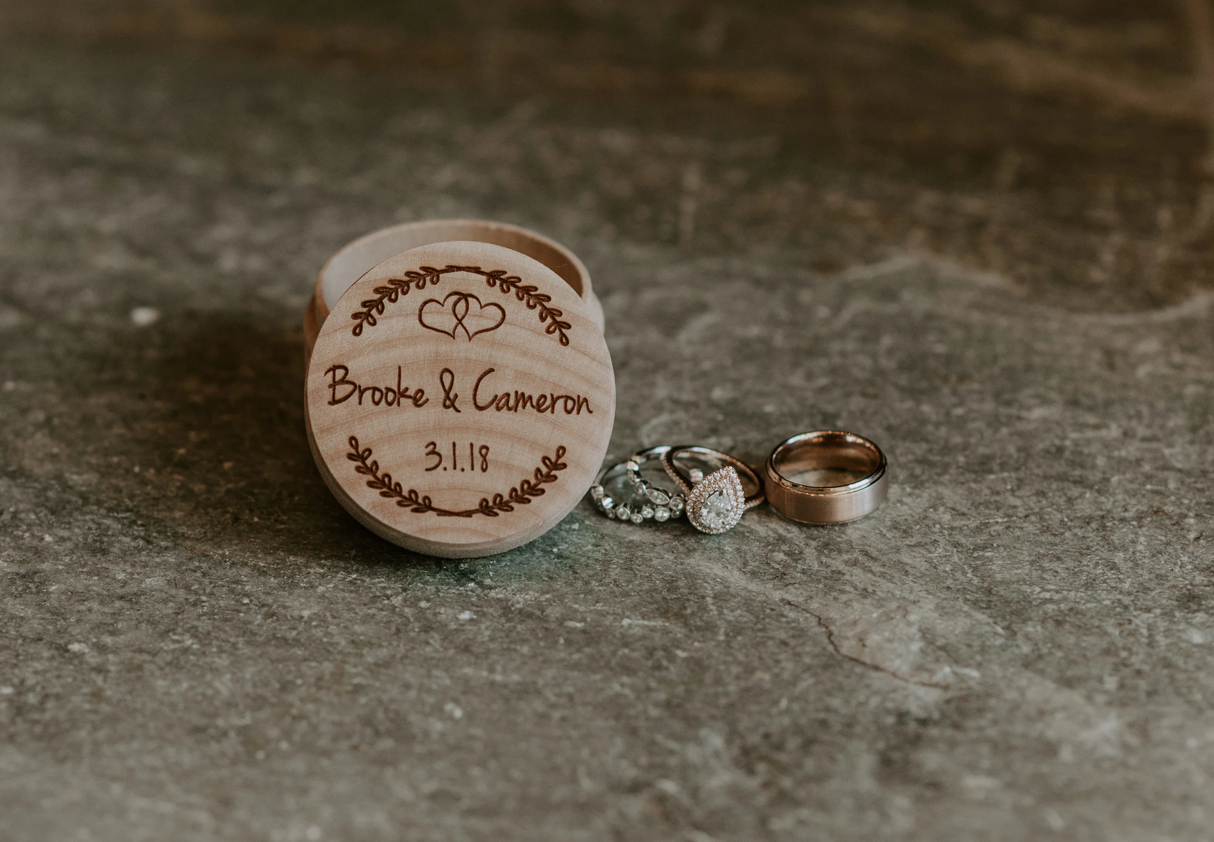  Bride and Groom's wedding rings for their elopement at Sapphire Point. 