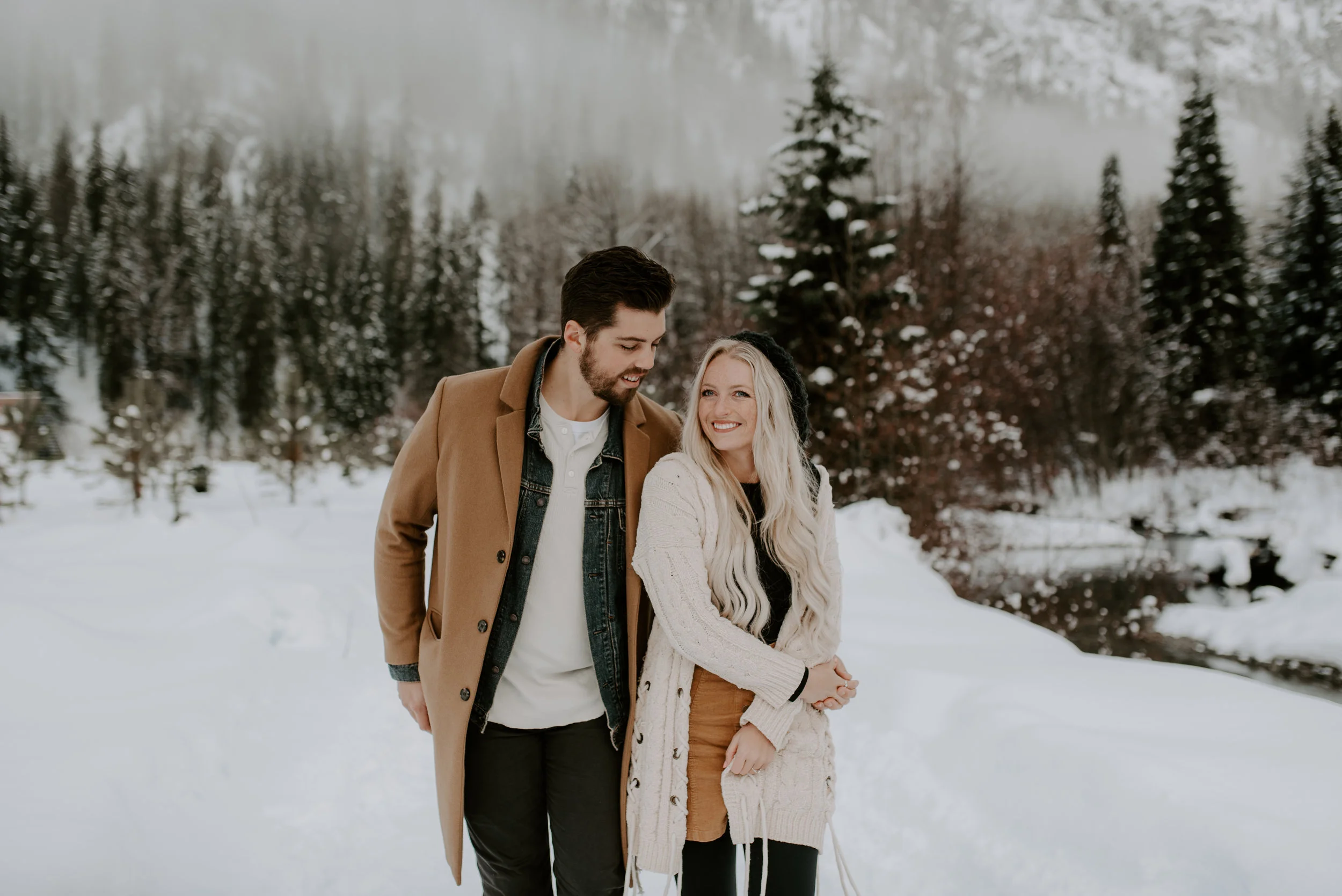  Winter engagement session at North Cascades National Park in Washington 