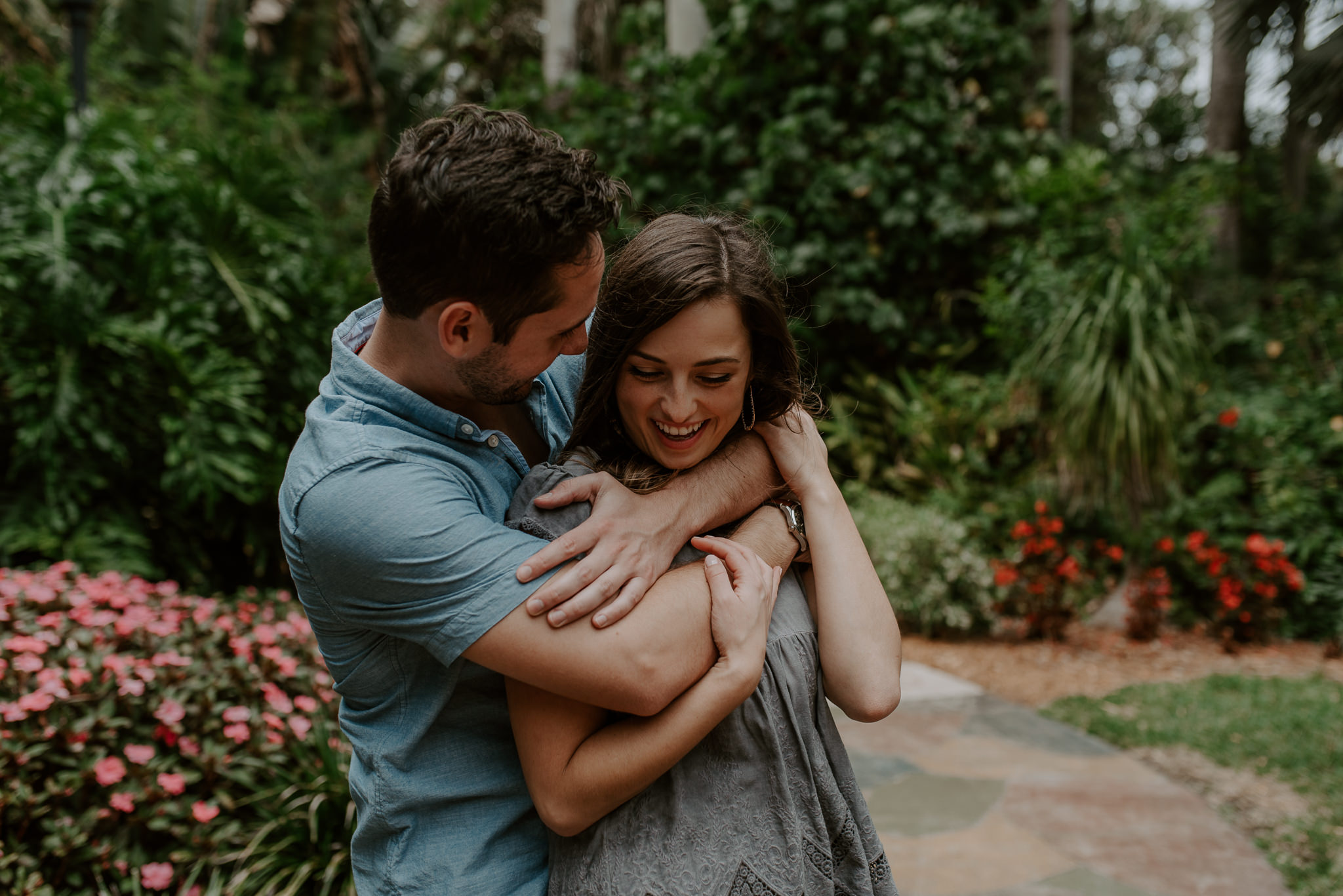  Summer engagement photos at Sunken Gardens in Florida 