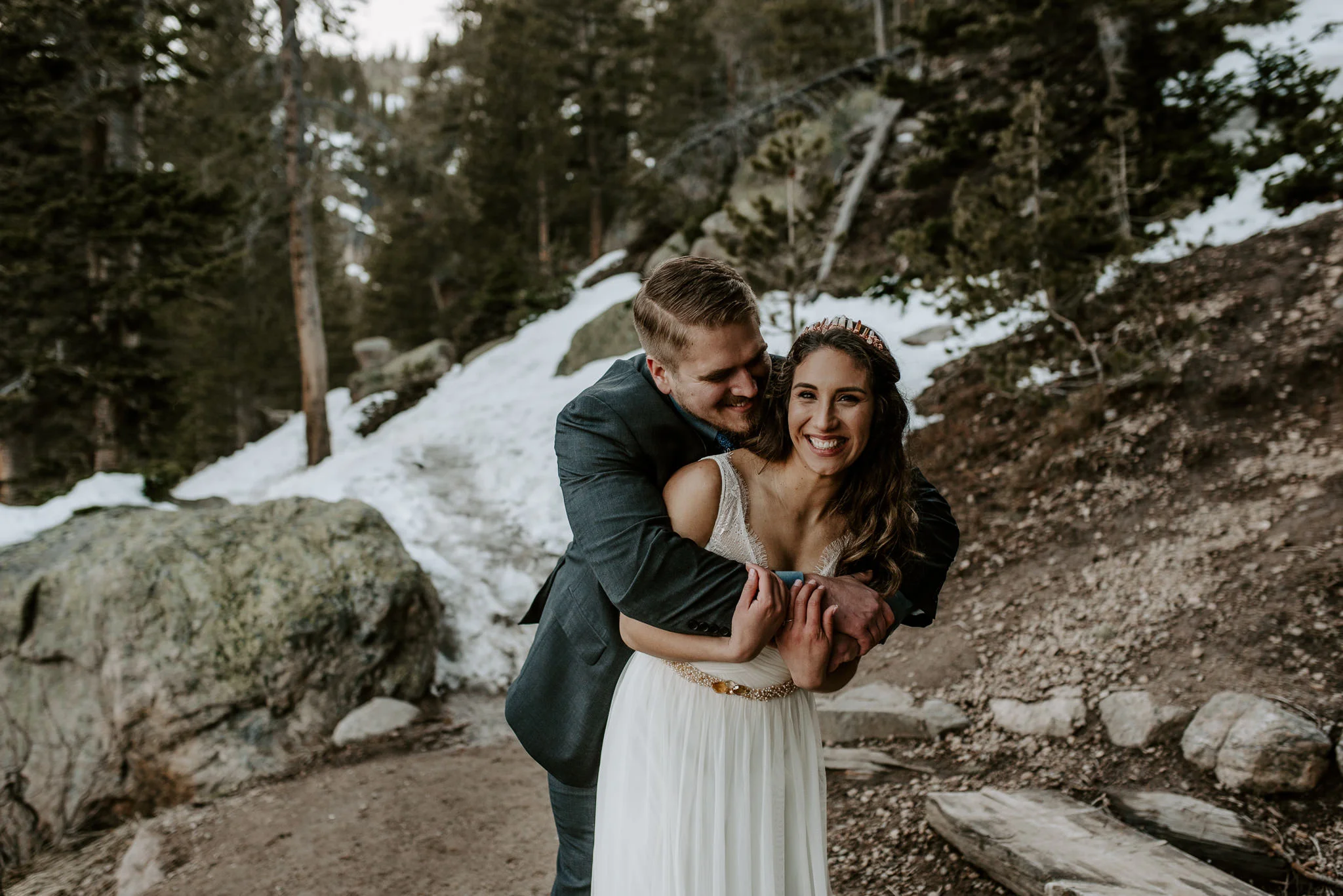  Mountain wedding photos in Colorado at Bear Lake in Rocky Mountain National Park 