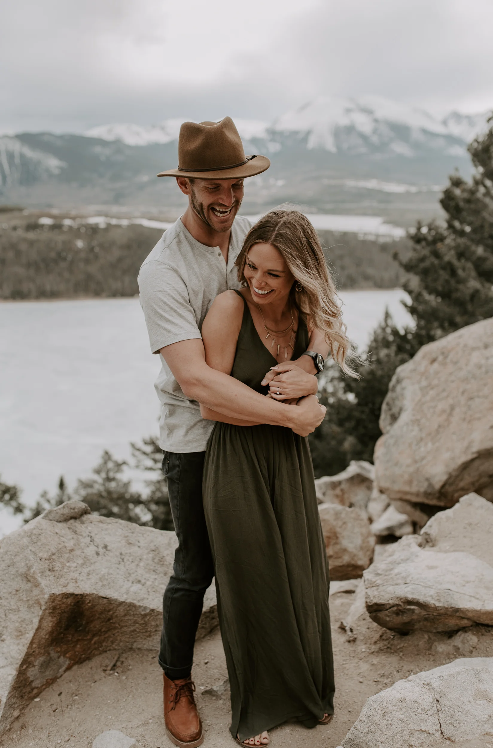  Mountain engagement session at Sapphire Point in Dillon, Colorado. Colorado wedding photographer 
