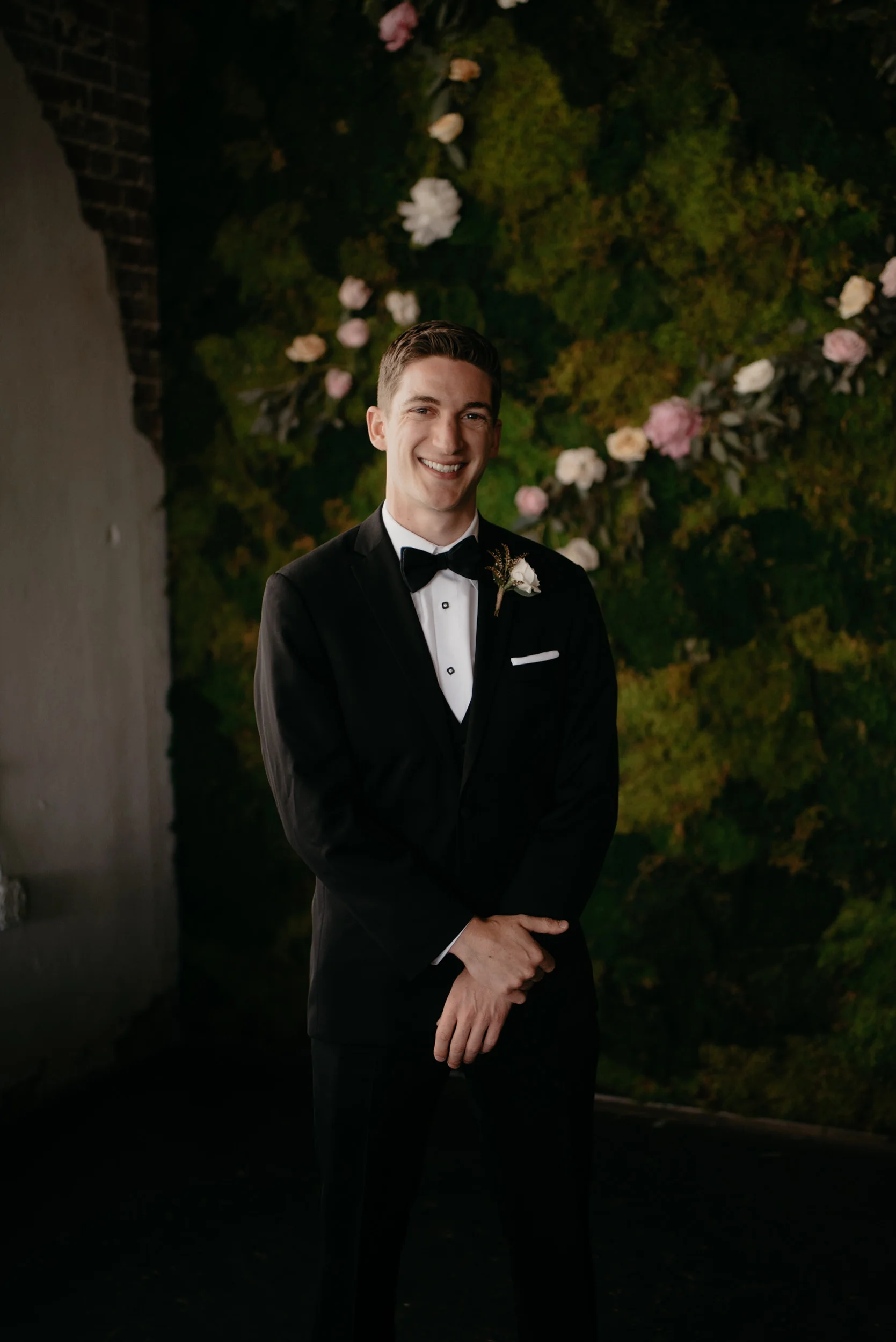  Photos of the groom at a wedding in Denver at Moss. Colorado wedding photographer. 