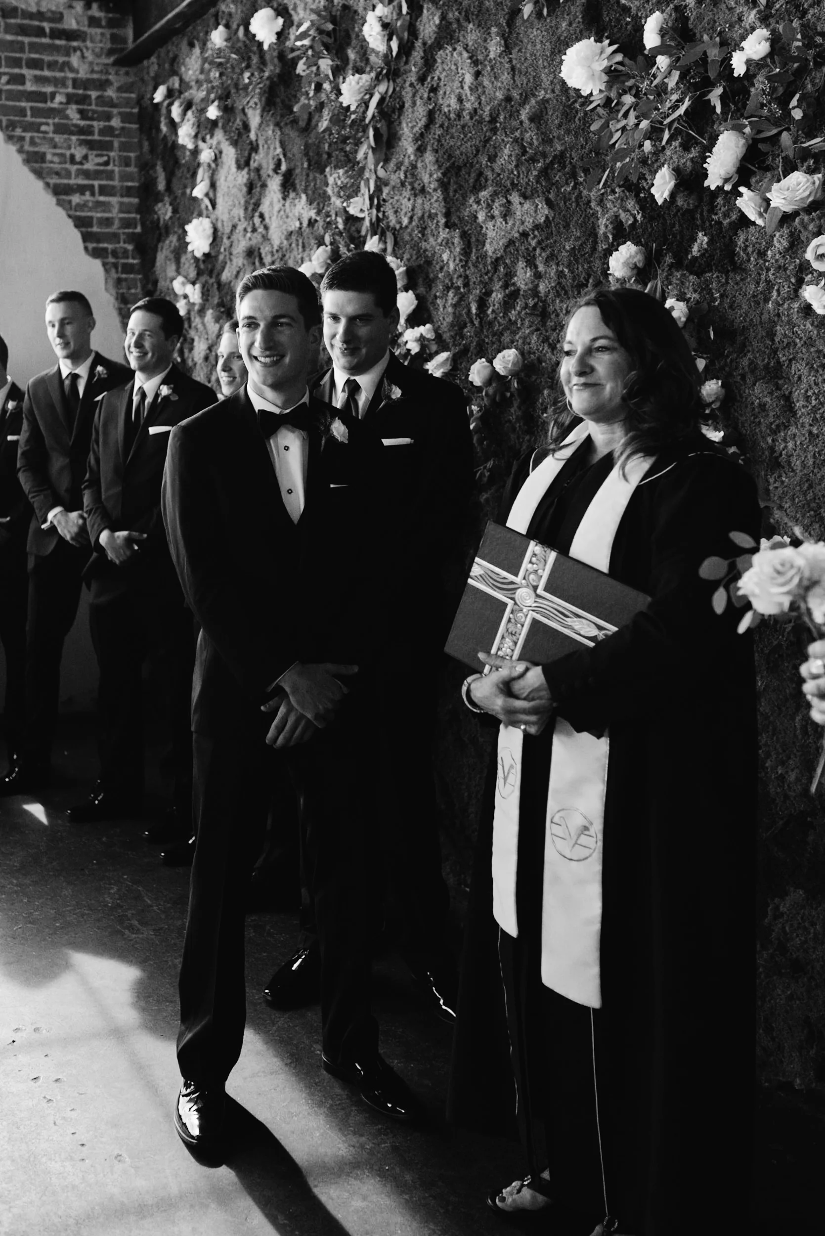  Groom seeing bride for the first time at Moss Denver wedding. Denver wedding photographer. 