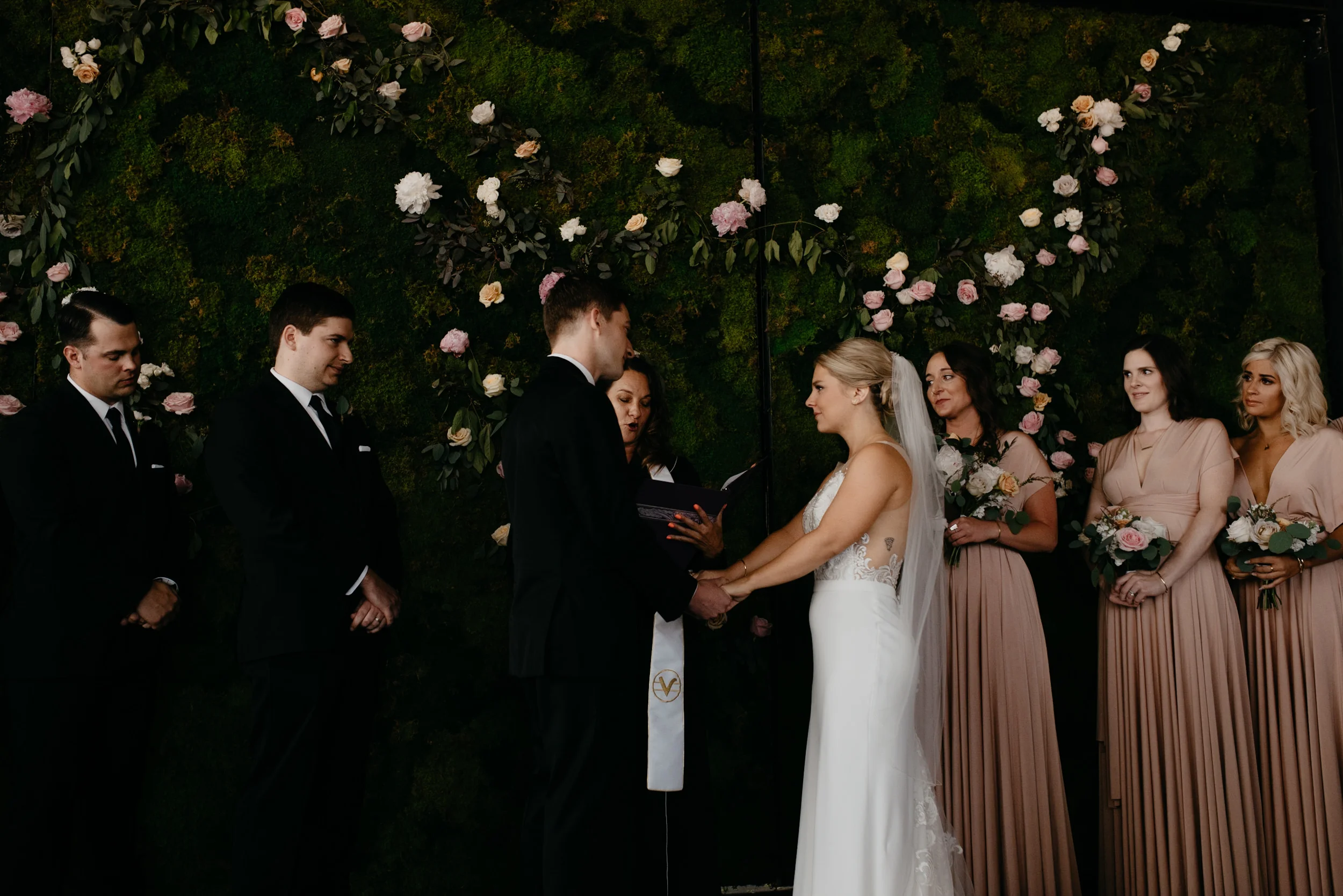  Denver wedding venue. Downtown Denver wedding ceremony at Moss. Colorado wedding photographer. 