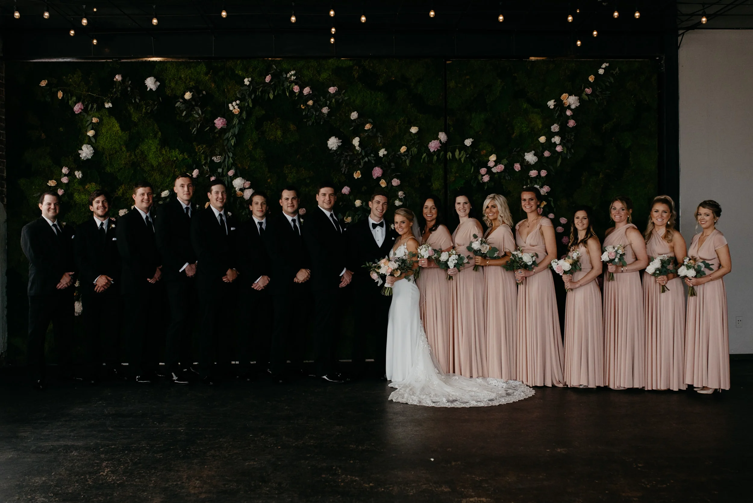  Bridal party at Moss Denver wedding. Colorado wedding photographer. 