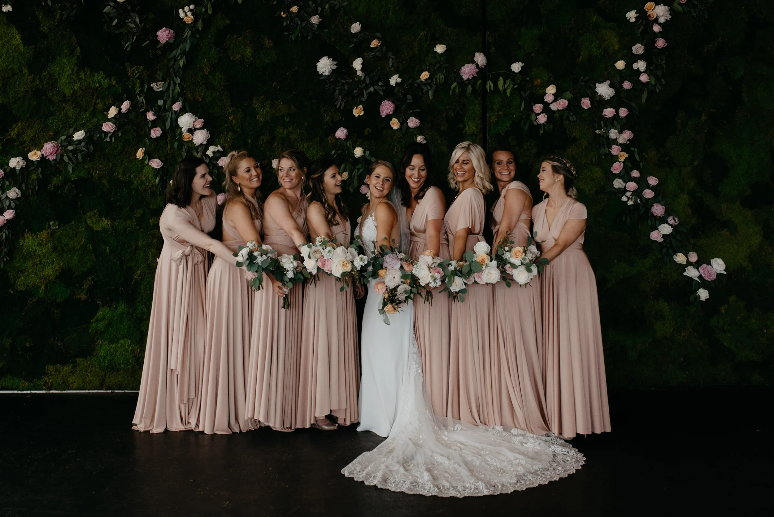 Colorado wedding photographer. Bridesmaids photos at downtown Denver wedding venue. 