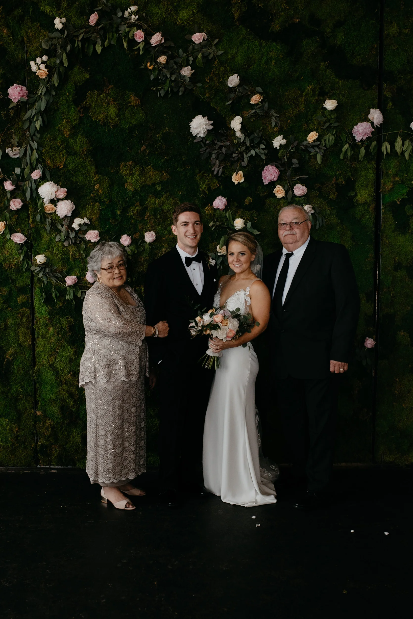  Grandparents and bride & groom at Moss wedding in Denver. 