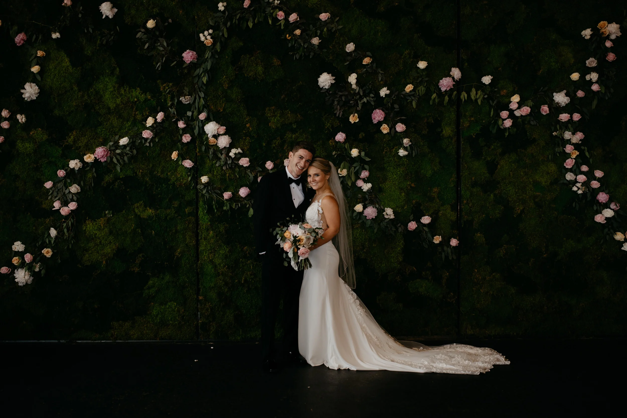  Bride and groom romantics at Moss in Denver 