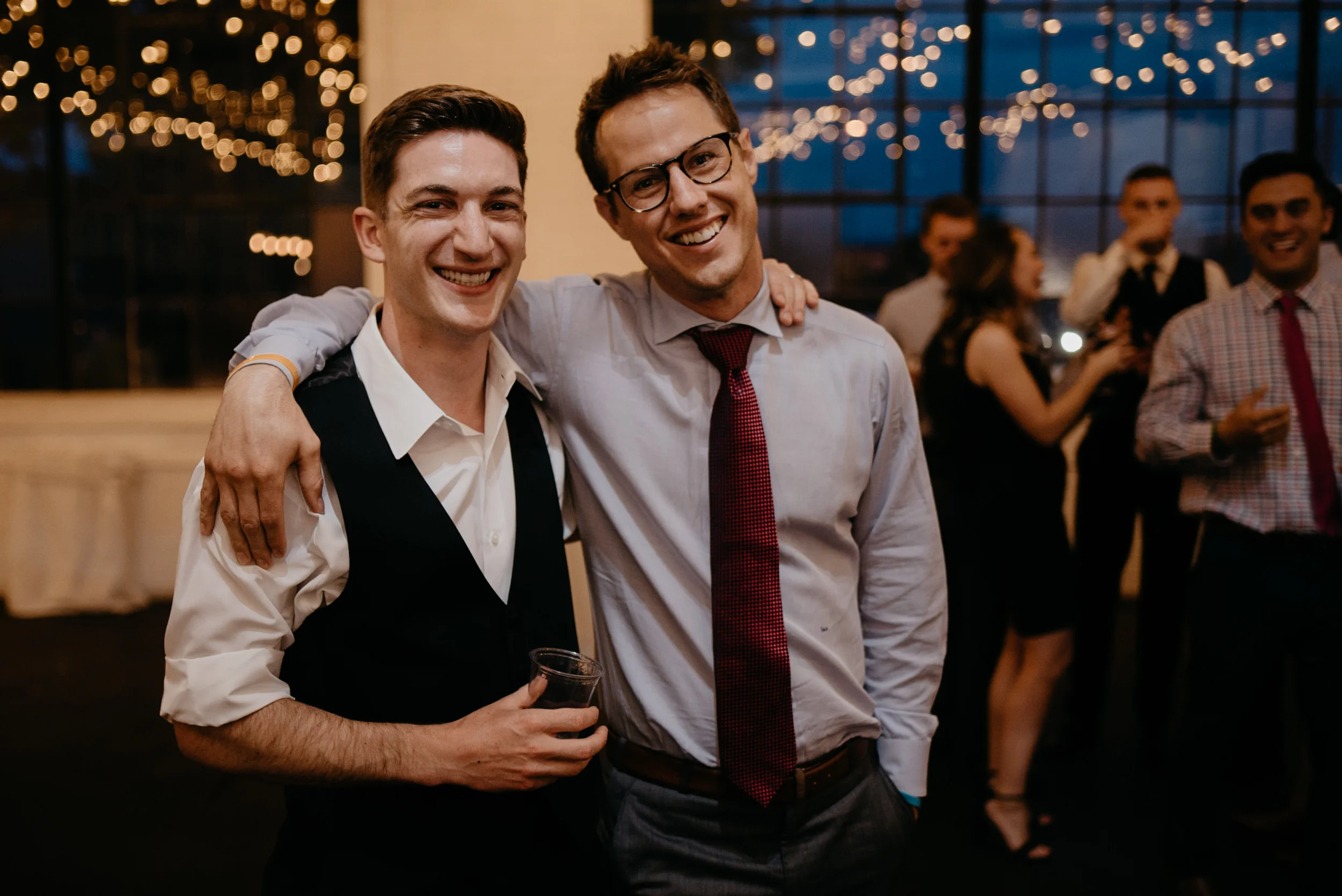  Friends at a wedding at Moss in Denver. 