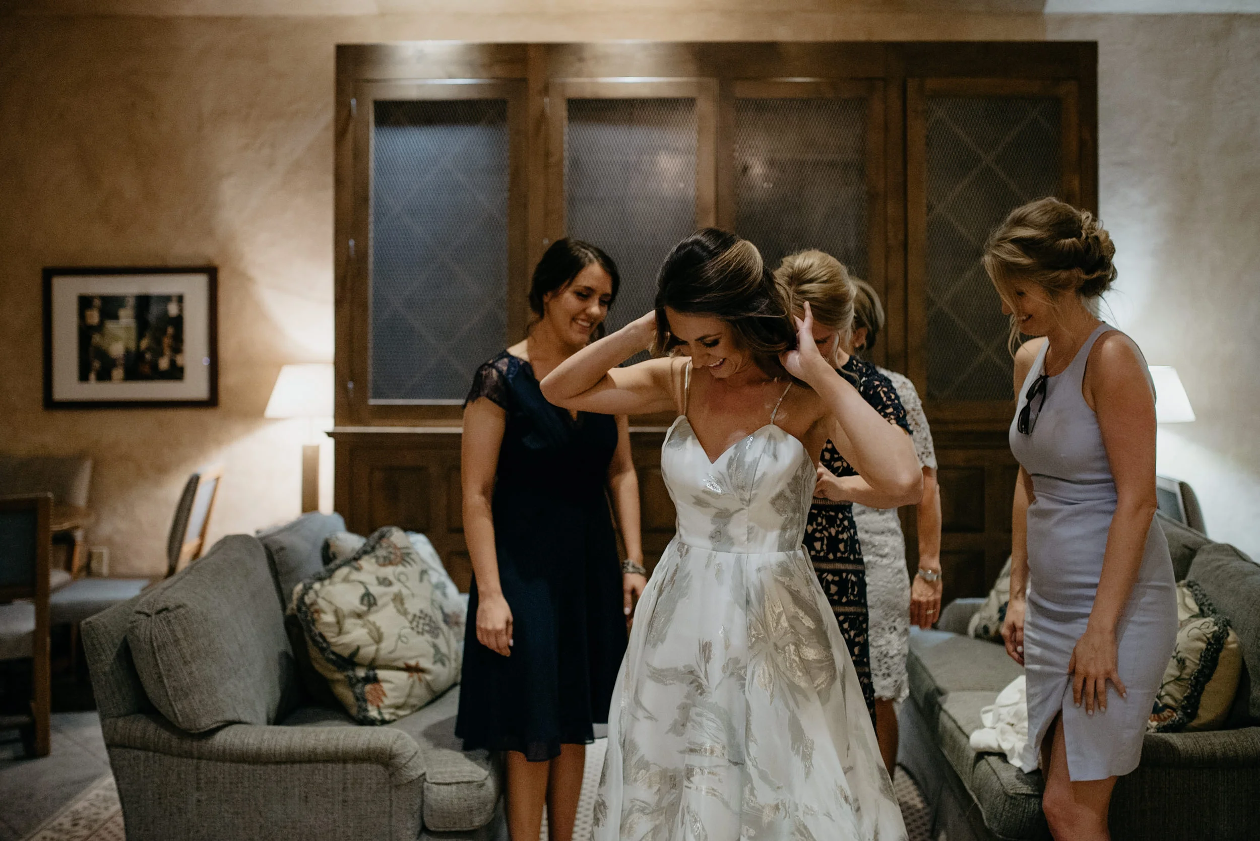  Girls getting ready at The L:title Nell. Aspen, Colorado wedding photographer. 