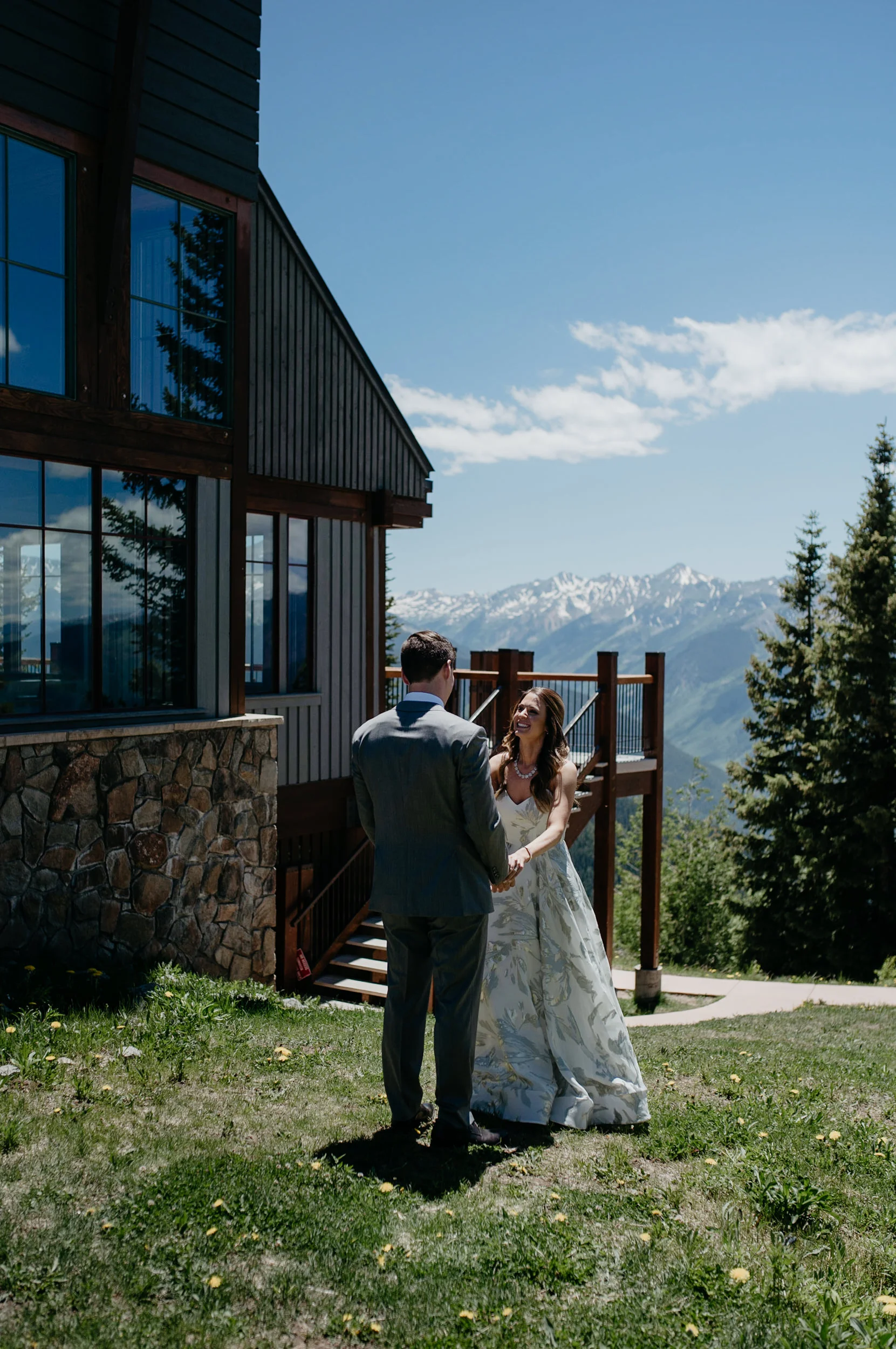  First look at The Little Nell in Aspen, Colorado. Aspen wedding and elopement photographer. 