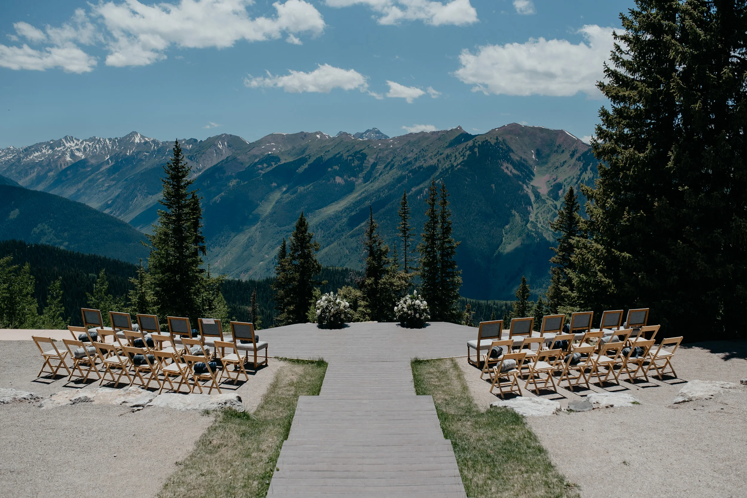  Aspen wedding deck at The Little Nell. Colorado wedding photographer. 