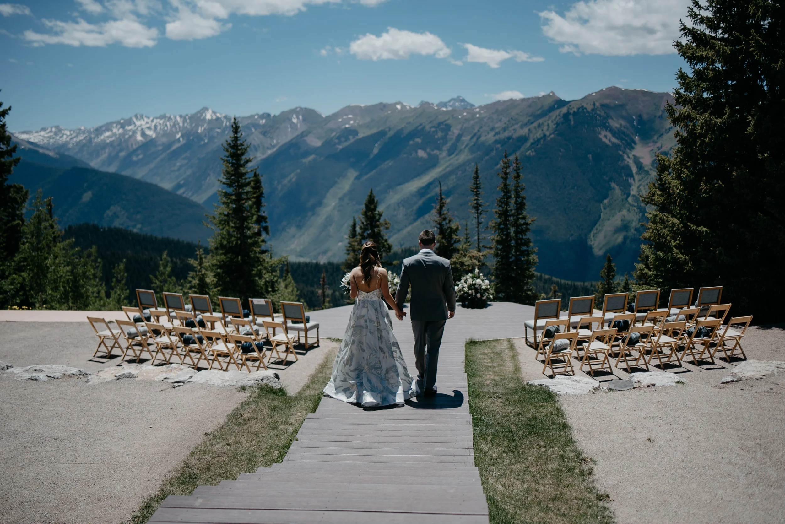  Wedding at the Aspen wedding deck at The Little Nell. 