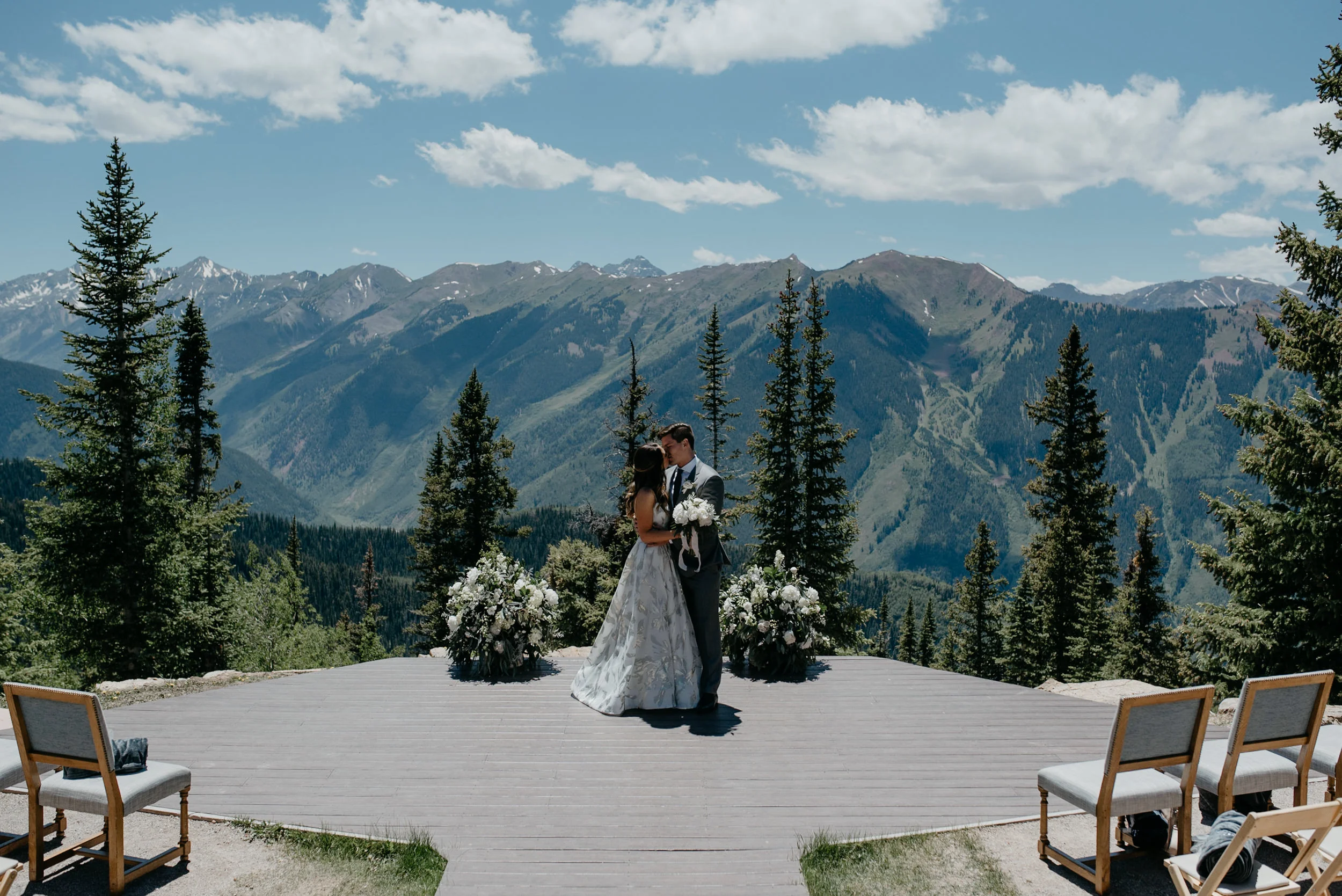  Bride and groom at The Little Nell. Colorado wedding and elopement photographer. 