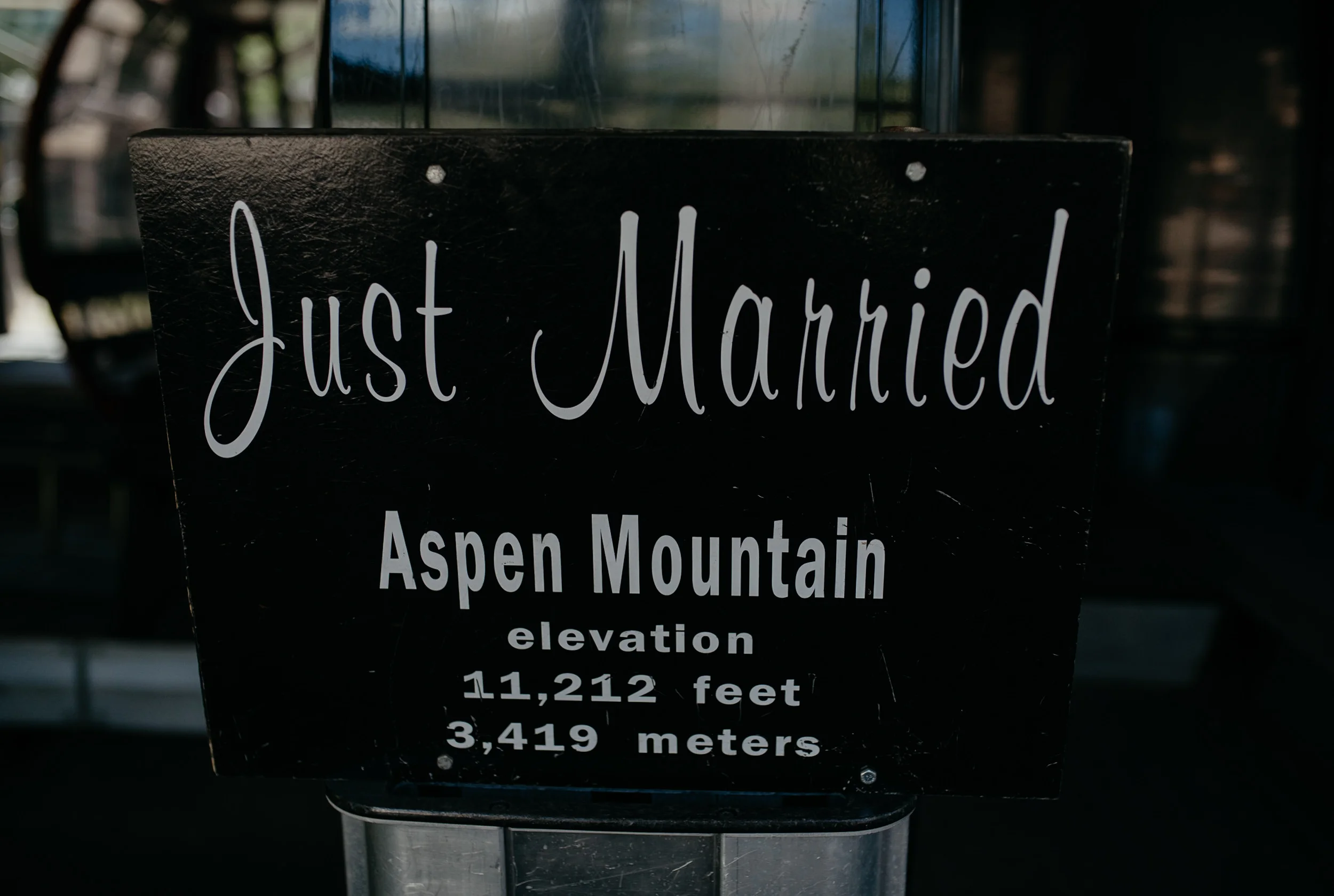  Just married gondola at The Little Nell. 