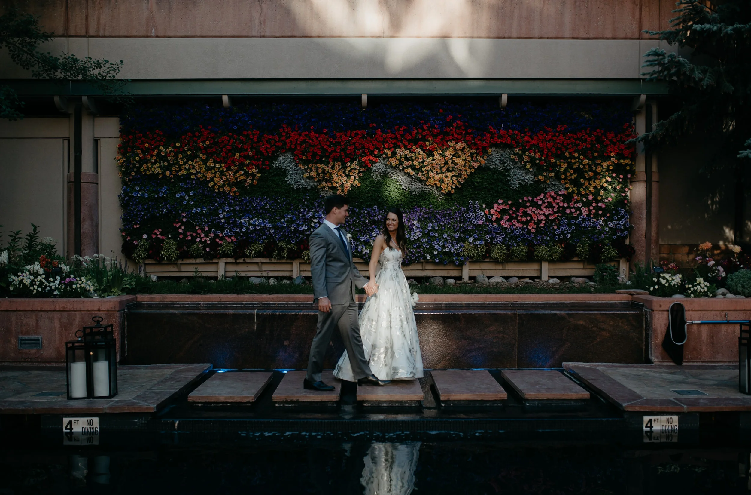  The Little Nell wedding photographer. Bride and groom portraits. 