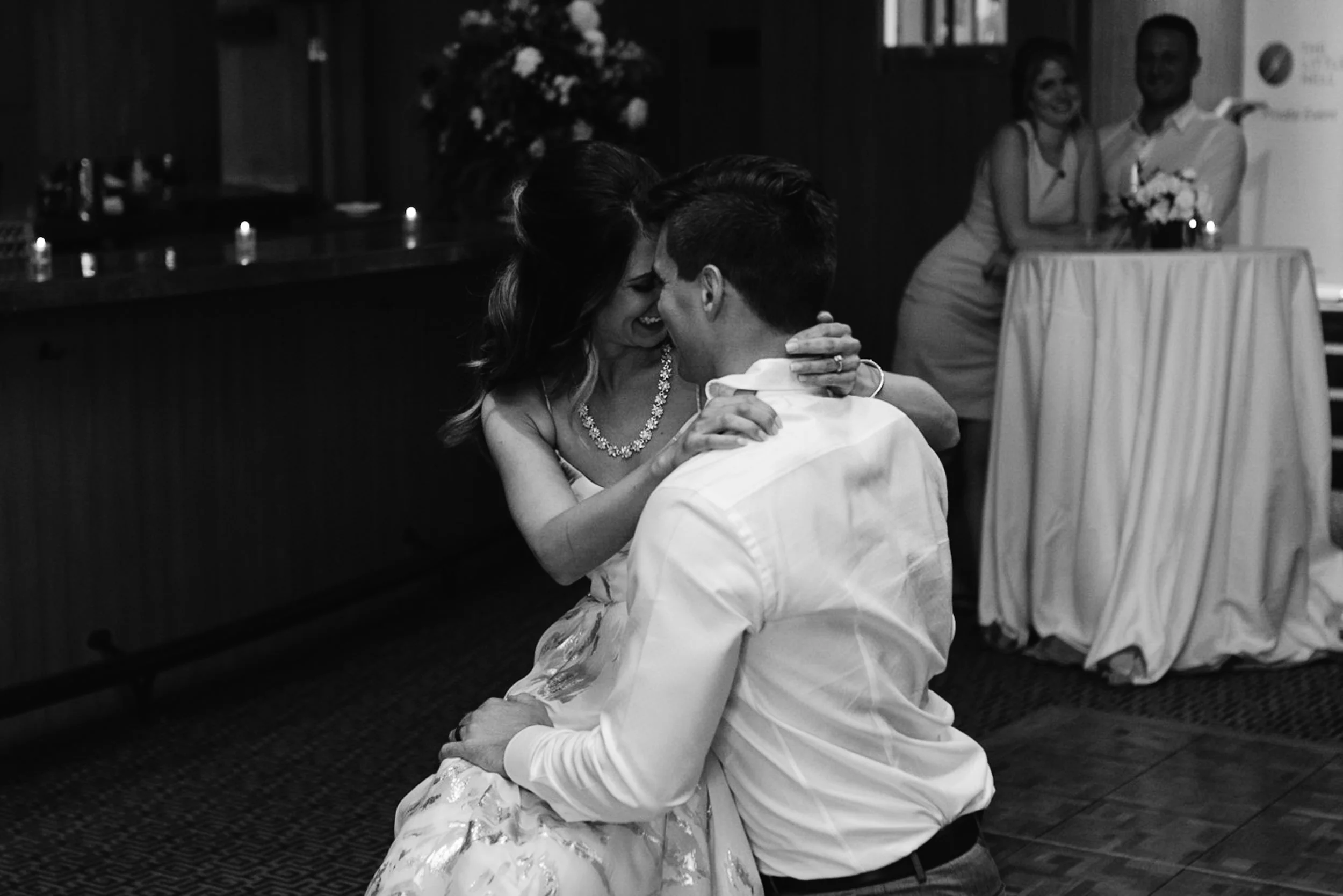  The Little Nell in Aspen. Bride and grooms first dance. Colorado wedding and elopement photographer. 