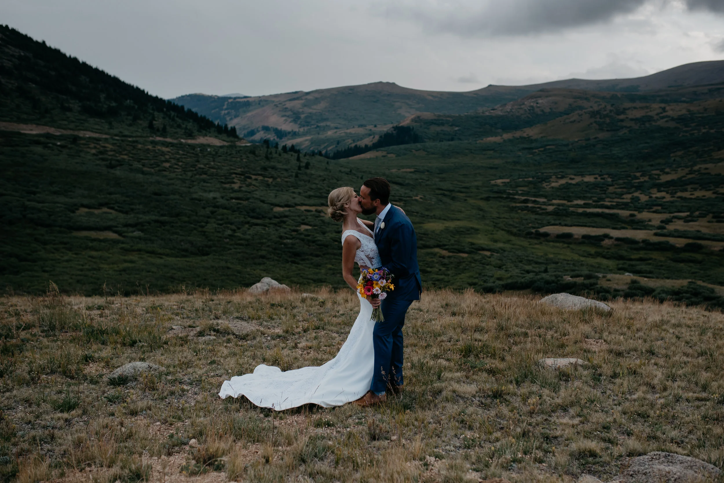  Kissing photo at a Guanella Pass elopement 