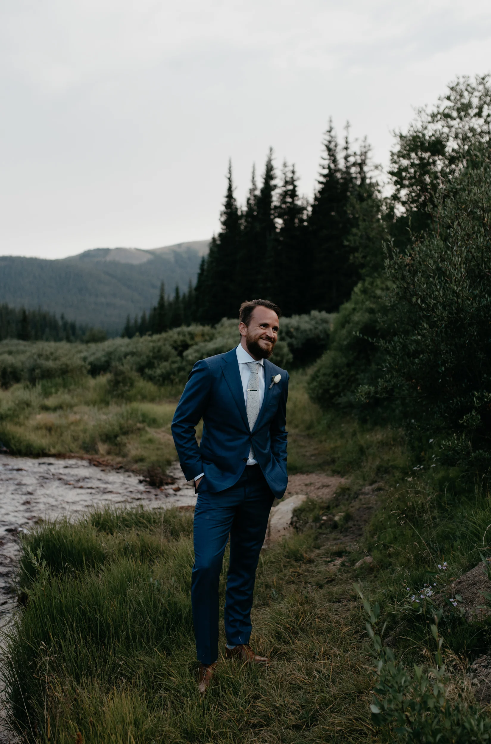  Groom portrait at a Guanella Pass elopement. 