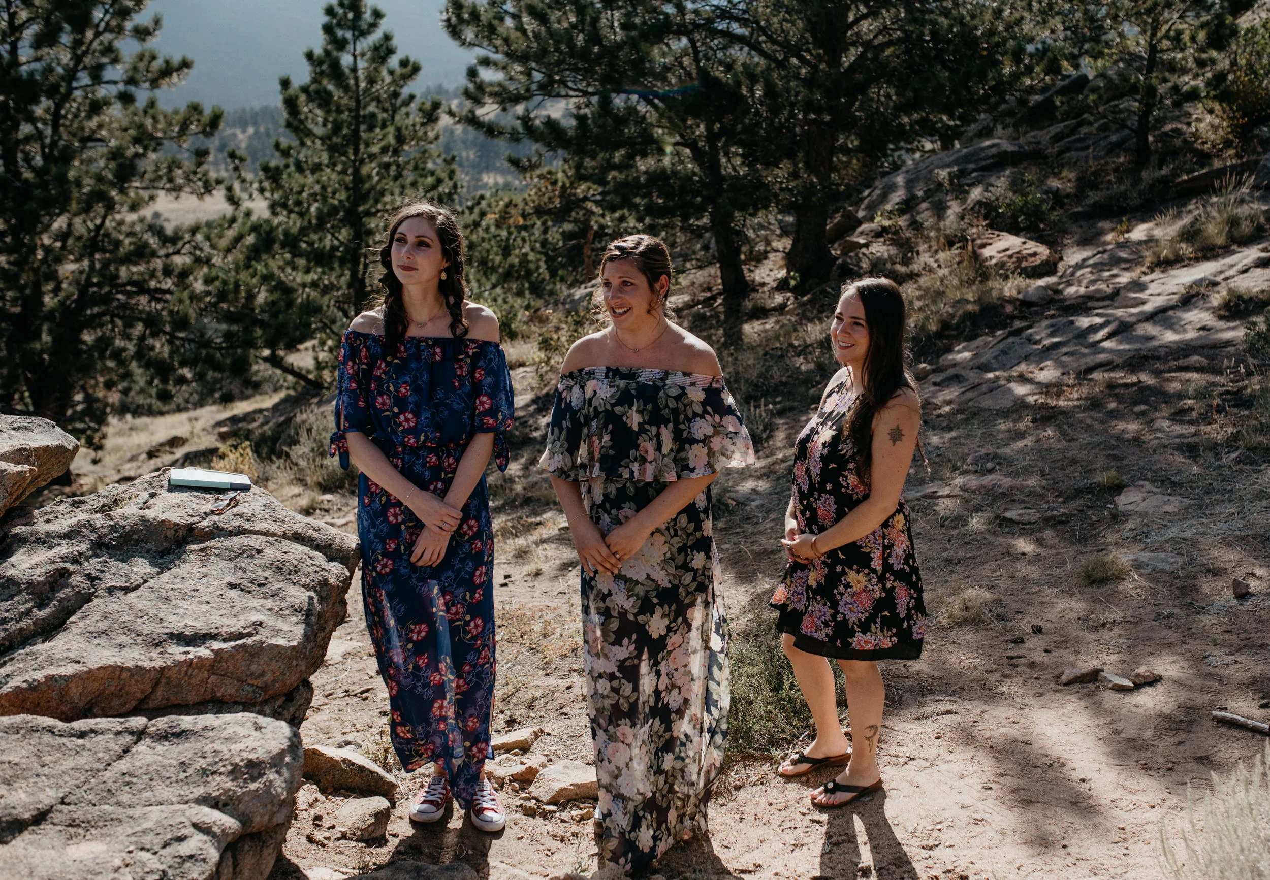  Friends at an intimate wedding in Estes Park. 