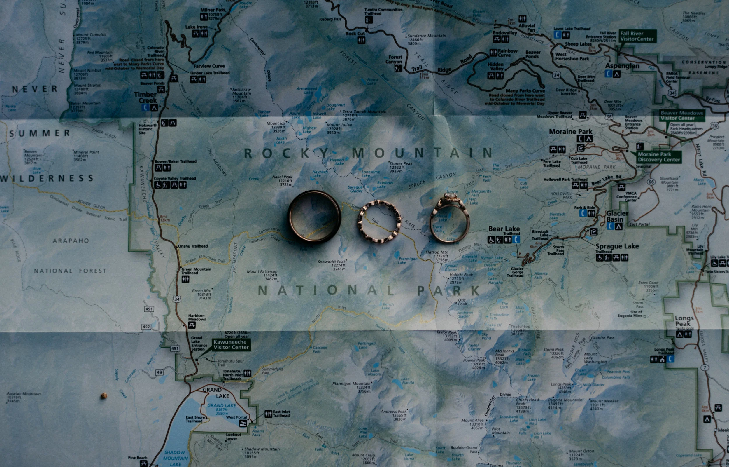  Ring shot during a Rocky Mountain National Park elopement. National Park elopement inspiration. 