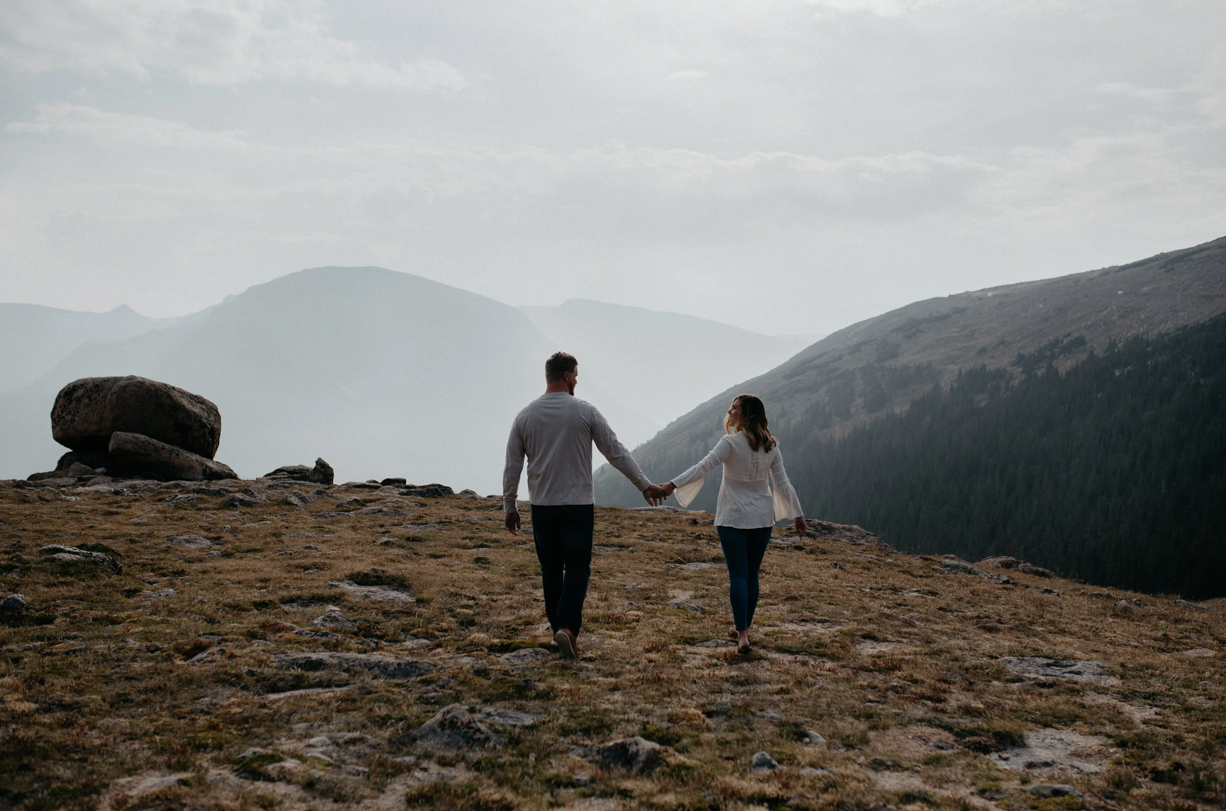  Rocky Mountain National Park engagement session on Trail Ridge Road. 