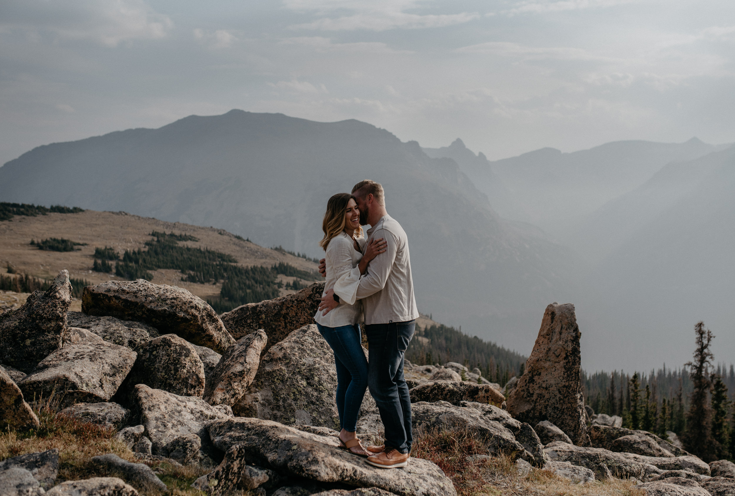  Trail Ridge Road engagement session photos in Rocky Mountain National Park. Colorado elopement and wedding photographer based in Denver. 