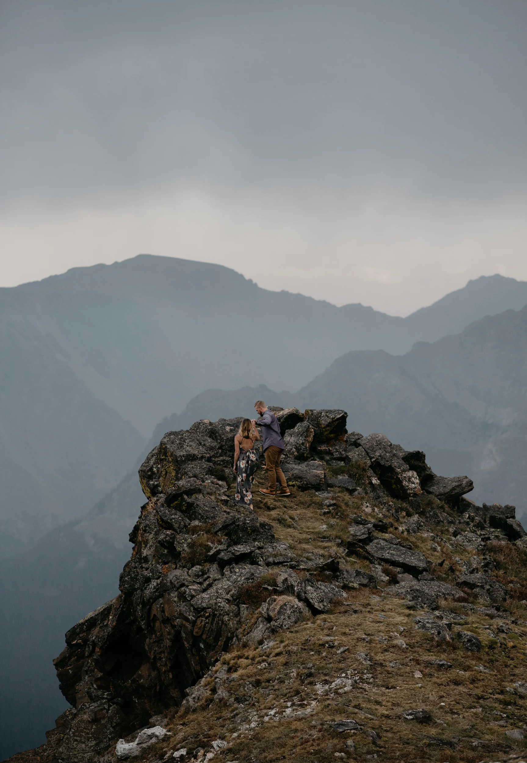  Colorado adventure engagement session in Rocky Mountain National Park on Trail Ridge Road. Colorado wedding and elopement photographer. 