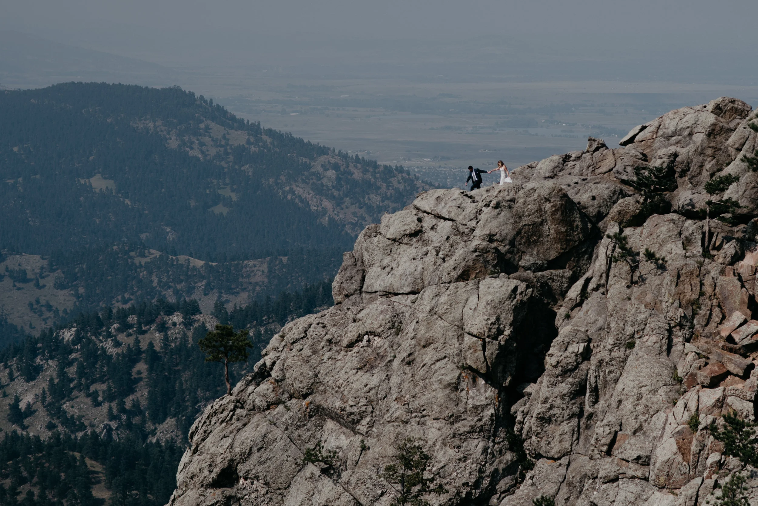  Mountaintop elopement in Boulder, Colorado. Colorado adventure elopement photographer. 