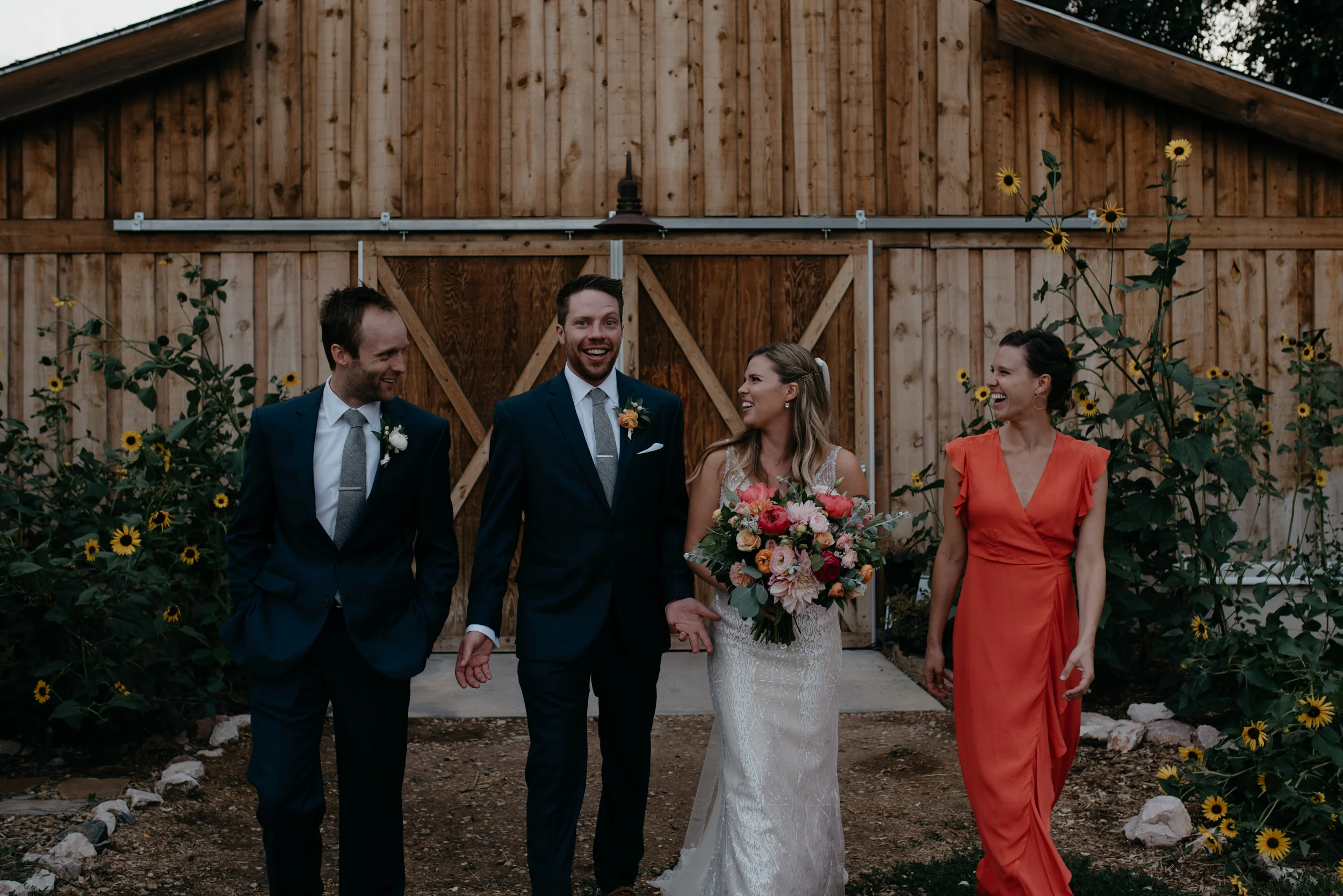  Wedding party photos at Boulder wedding. Colorado wedding photographer. 