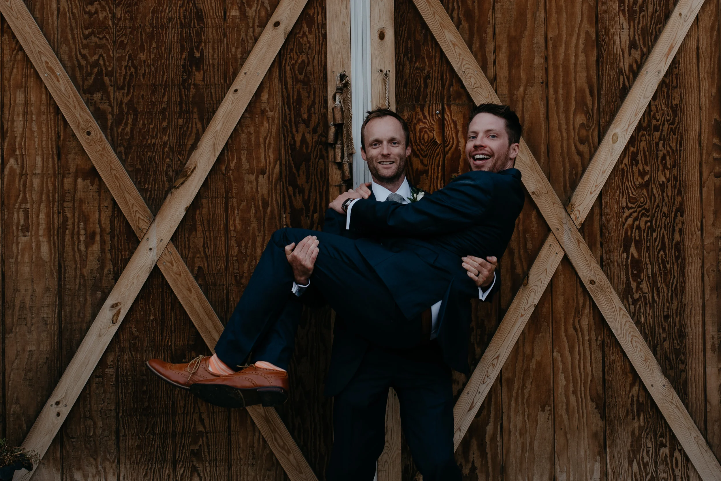  Groom and best man at Boulder, Colorado wedding. 