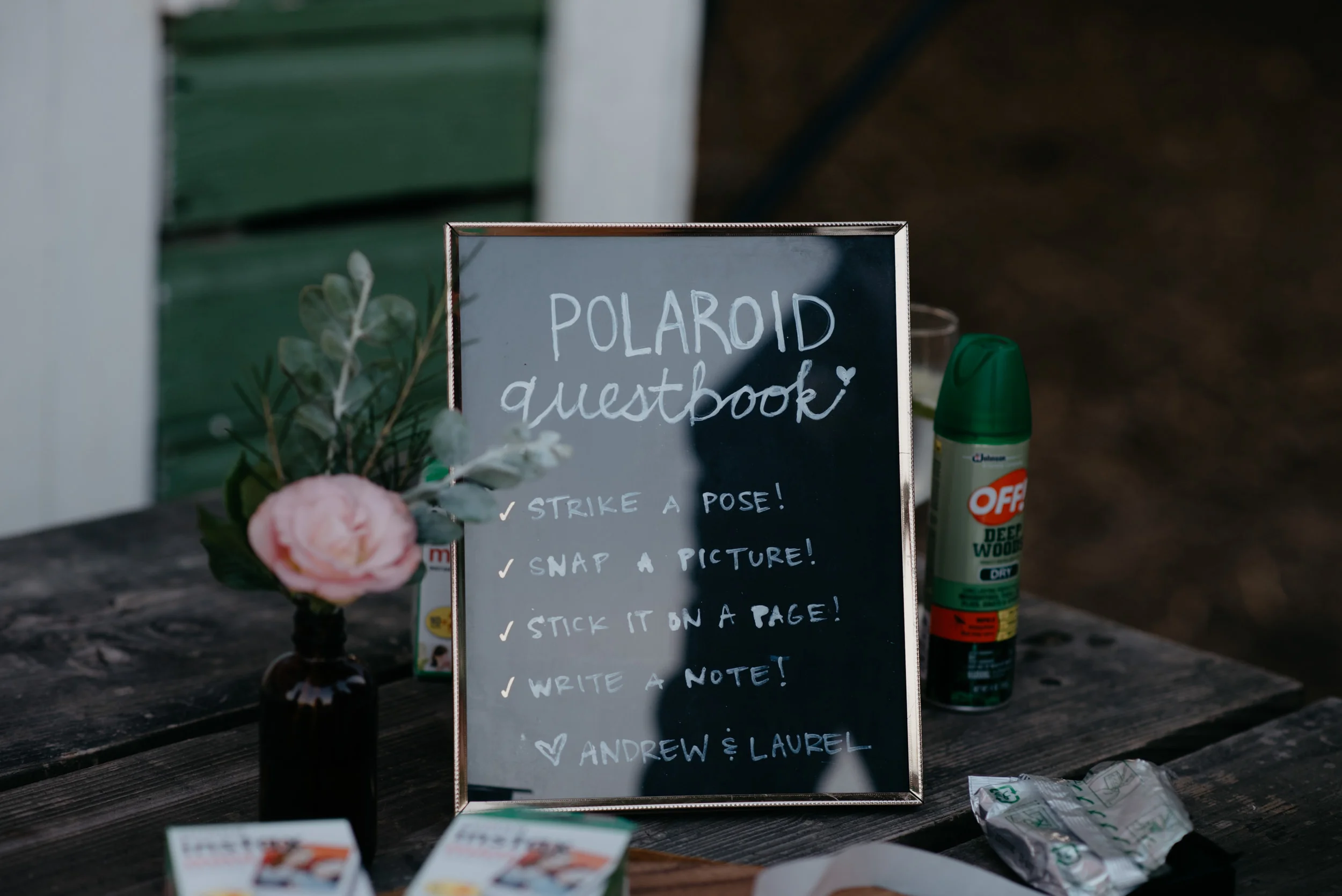  Polaroid guest book. Boulder, Colorado wedding at Three Leaf Farm. Denver wedding photographer. Colorado mountain weddings and elopements. Colorado affordable wedding photographer. 