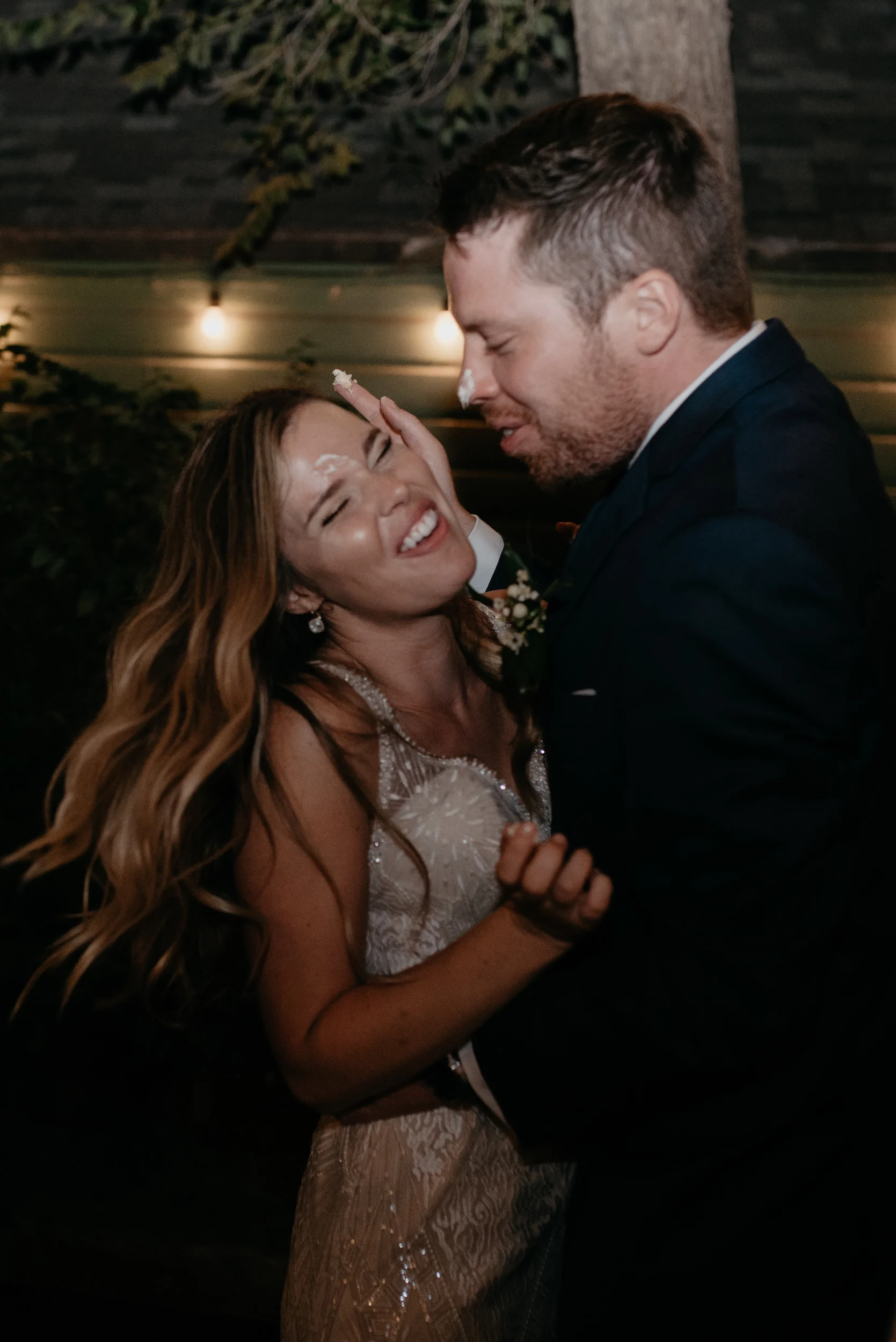  Cake cutting at Three Leaf Farm wedding. Colorado adventure elopement photographer. 