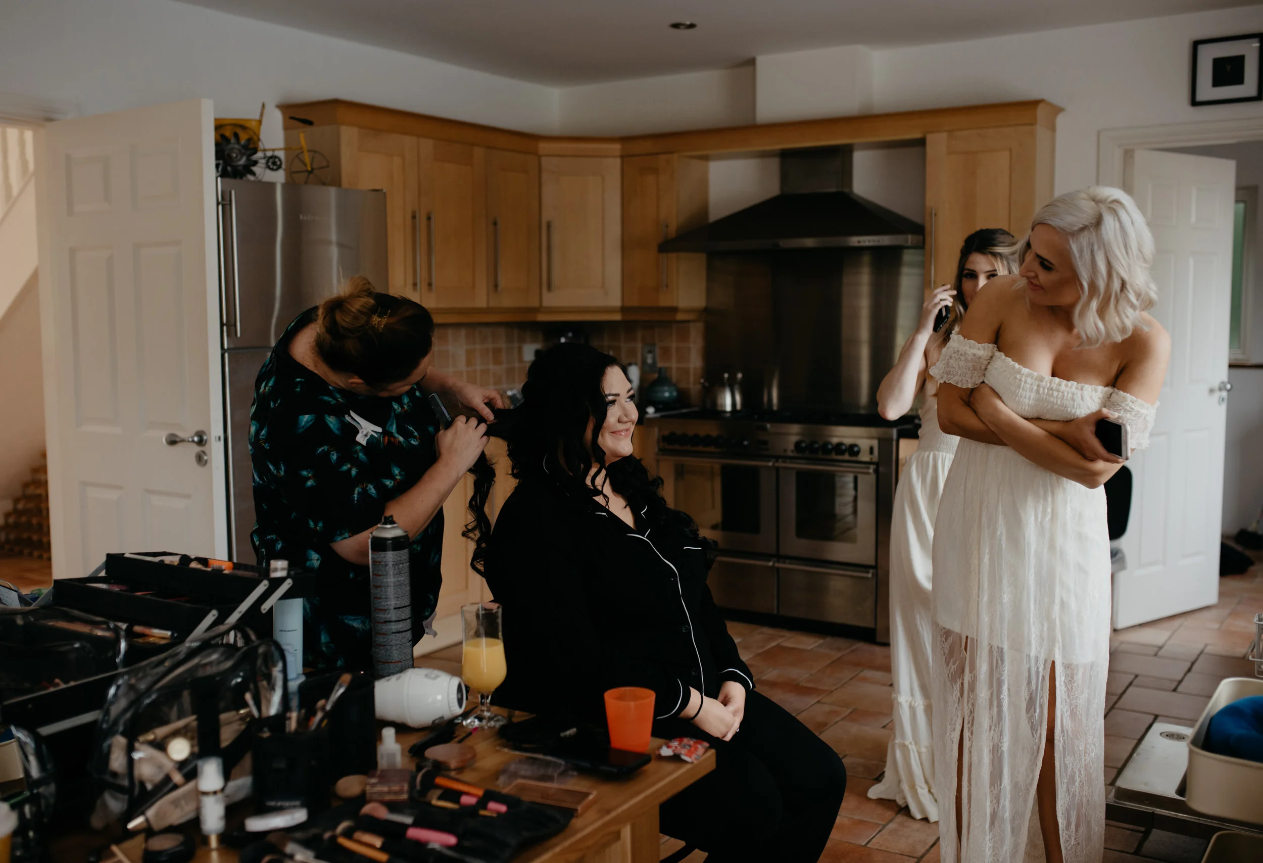  Bride getting ready. Ireland wedding photographer. County Clare destination wedding. 