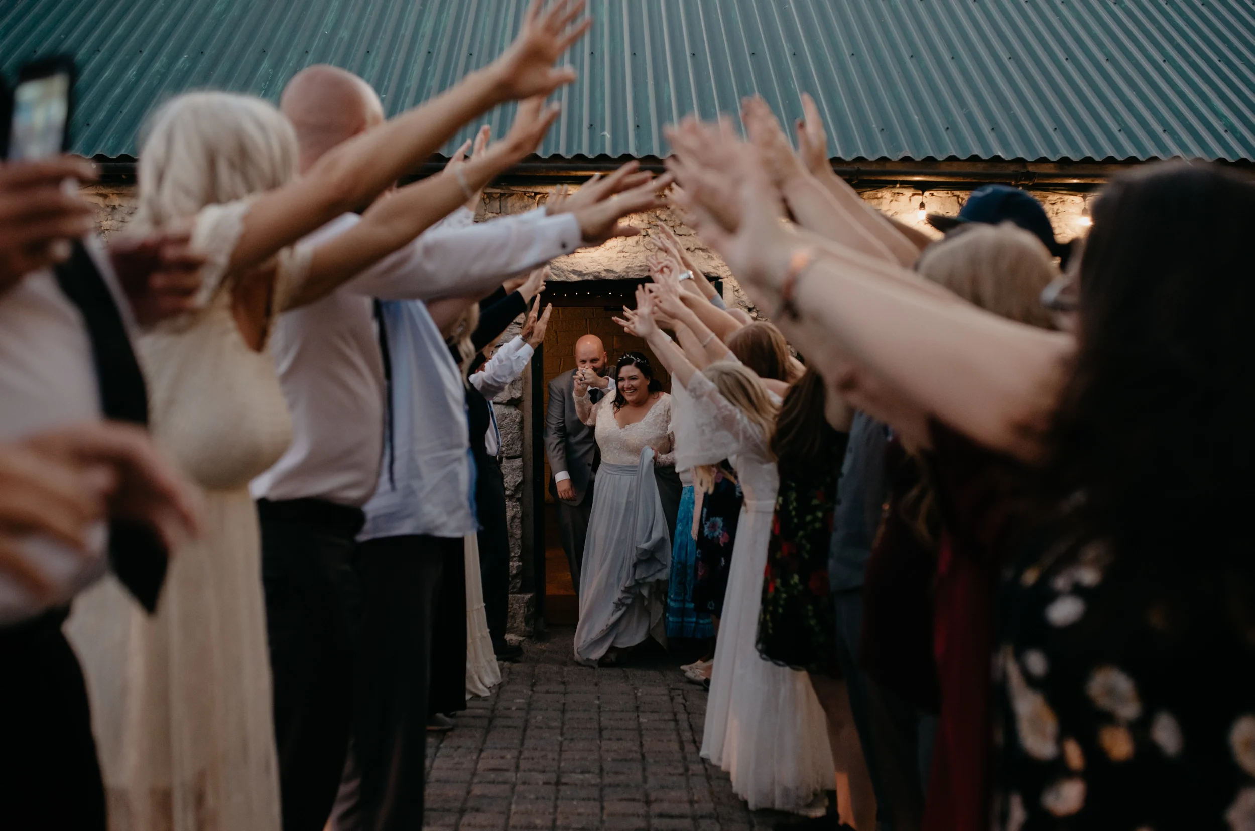  Grand exit at Ireland destination wedding. County Clare, Ireland wedding and elopement photographer. 