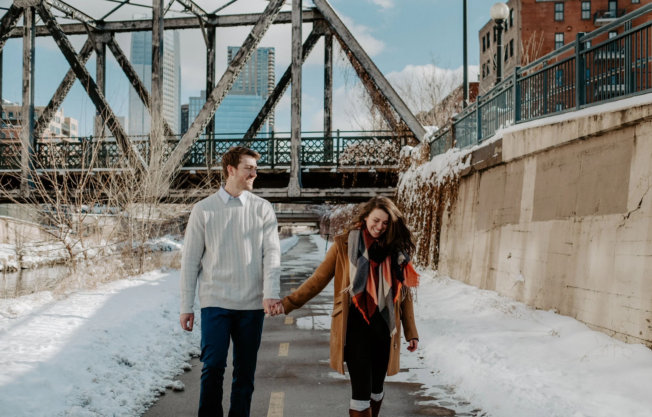  Denver wedding photographer. Downtown Denver urban engagement session. City engagement photo inspiration. 