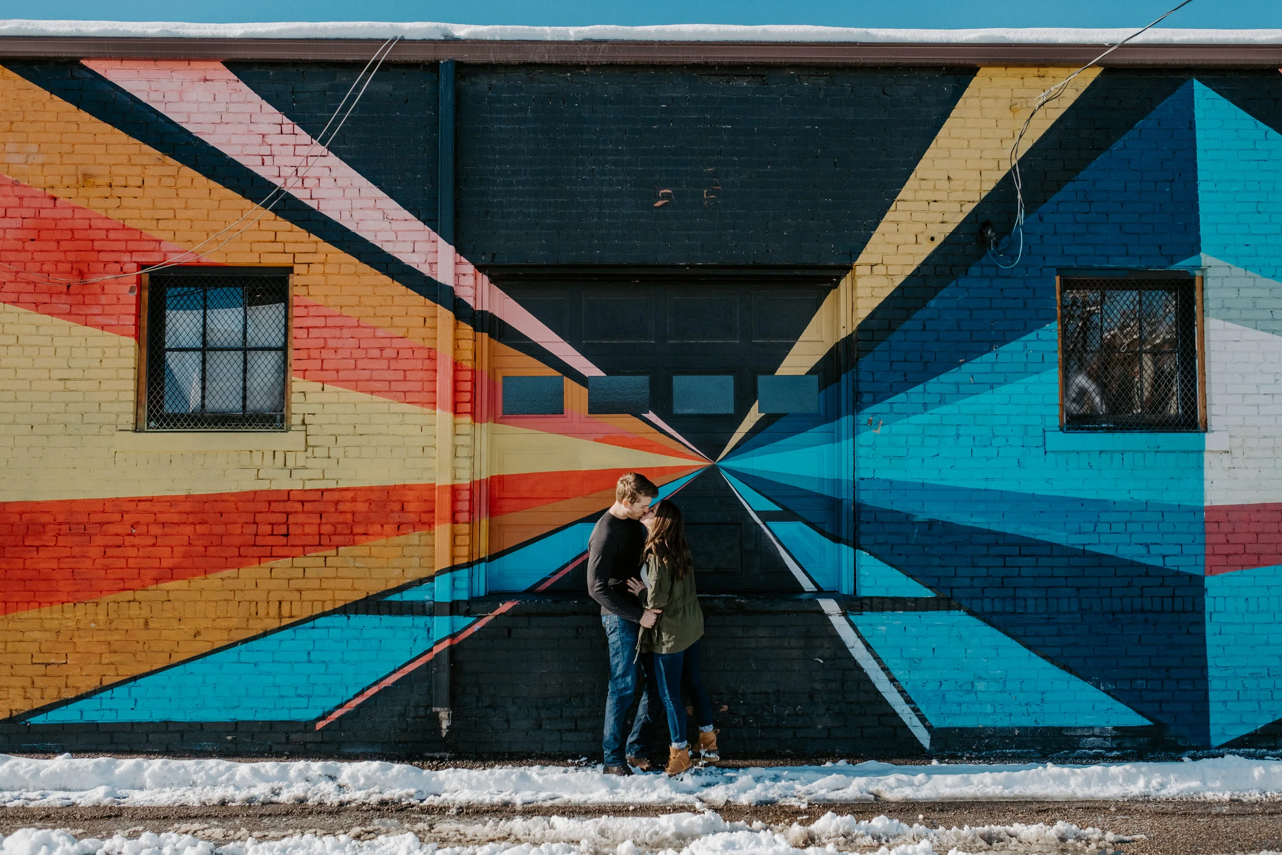  RiNo engagement session in Denver. Downtown Denver urban engagement photos. 